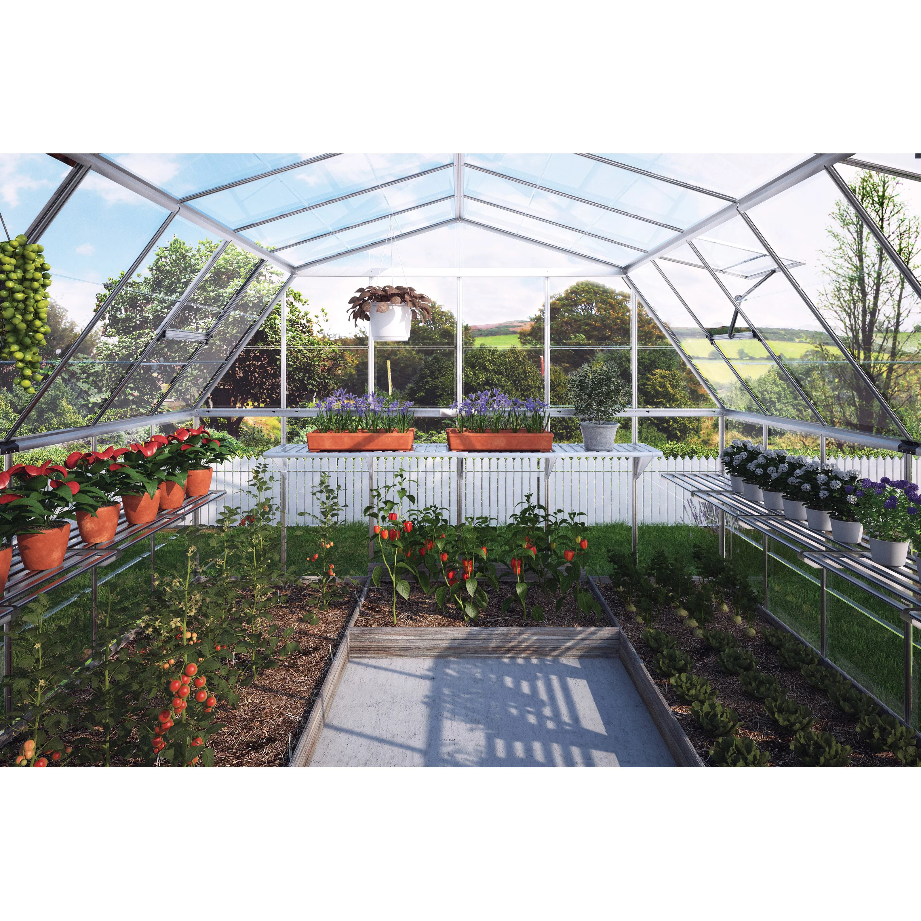 Palram Americana Silver Hobby Greenhouse - 12 x 12 ft.