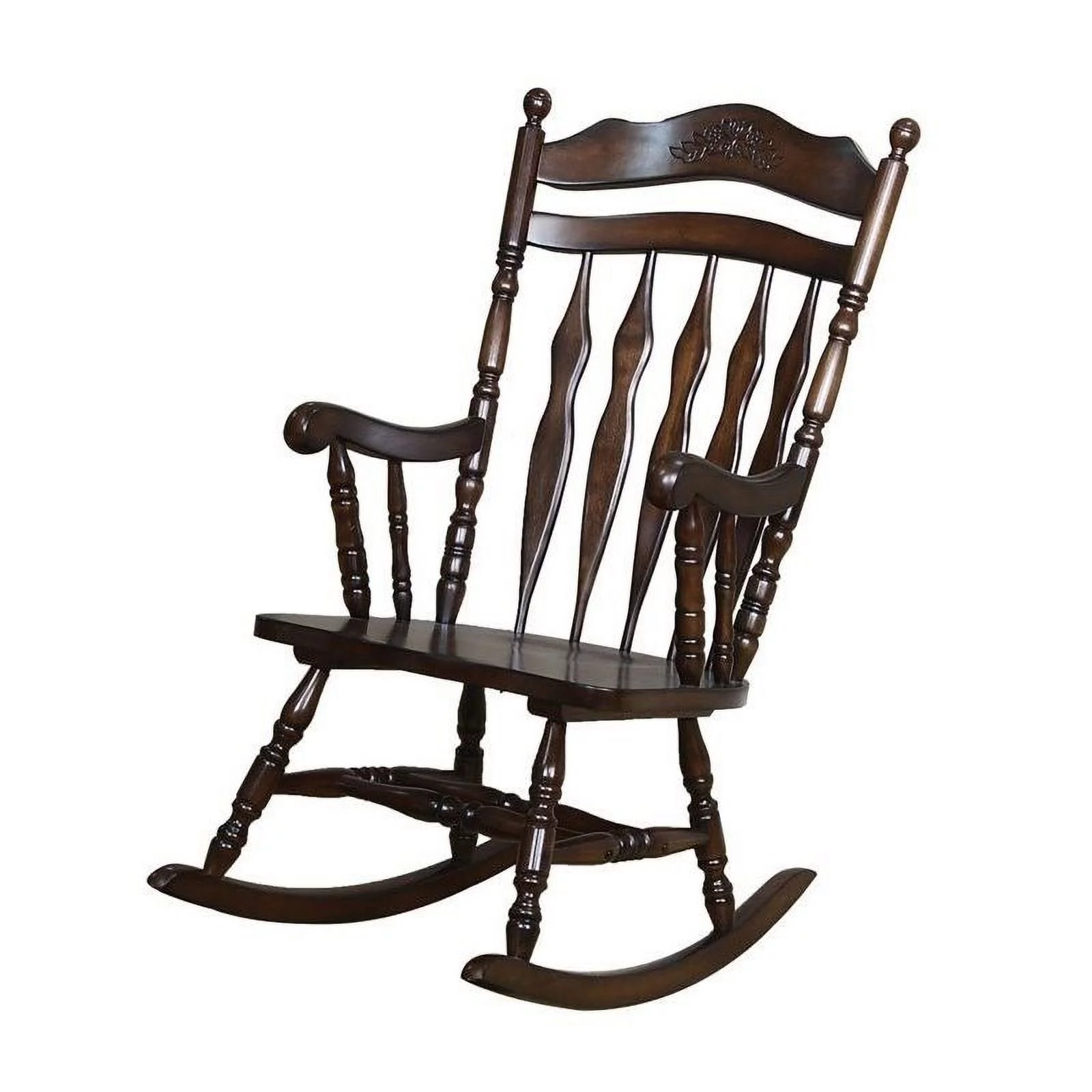 (Set of 2) Traditional Country Wood Rocker in Walnut