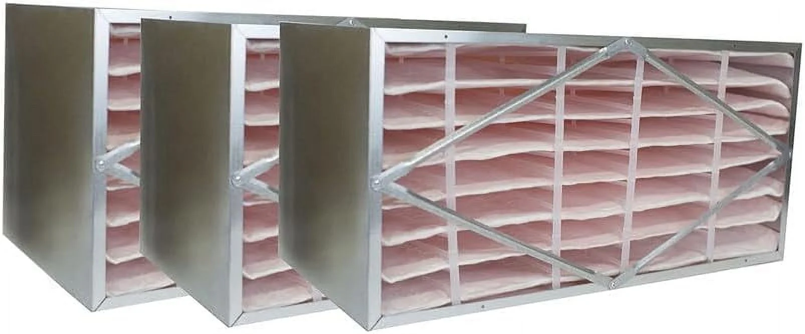 Filterbuy 12x24x12 Air Filter MERV 13, No Header Rigid Cell Box Filters HVAC Replacement (3-Pack)