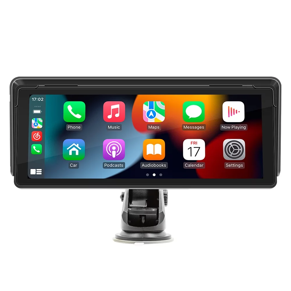 9.3 Inch Touchscreen Car Stereo BT MP5 Player Built-in Carplay Android Auto Support /AUX Output/Mirror Phone Link/Reverse Image U-Disk/TF Card with 2 Adjustable Bracket