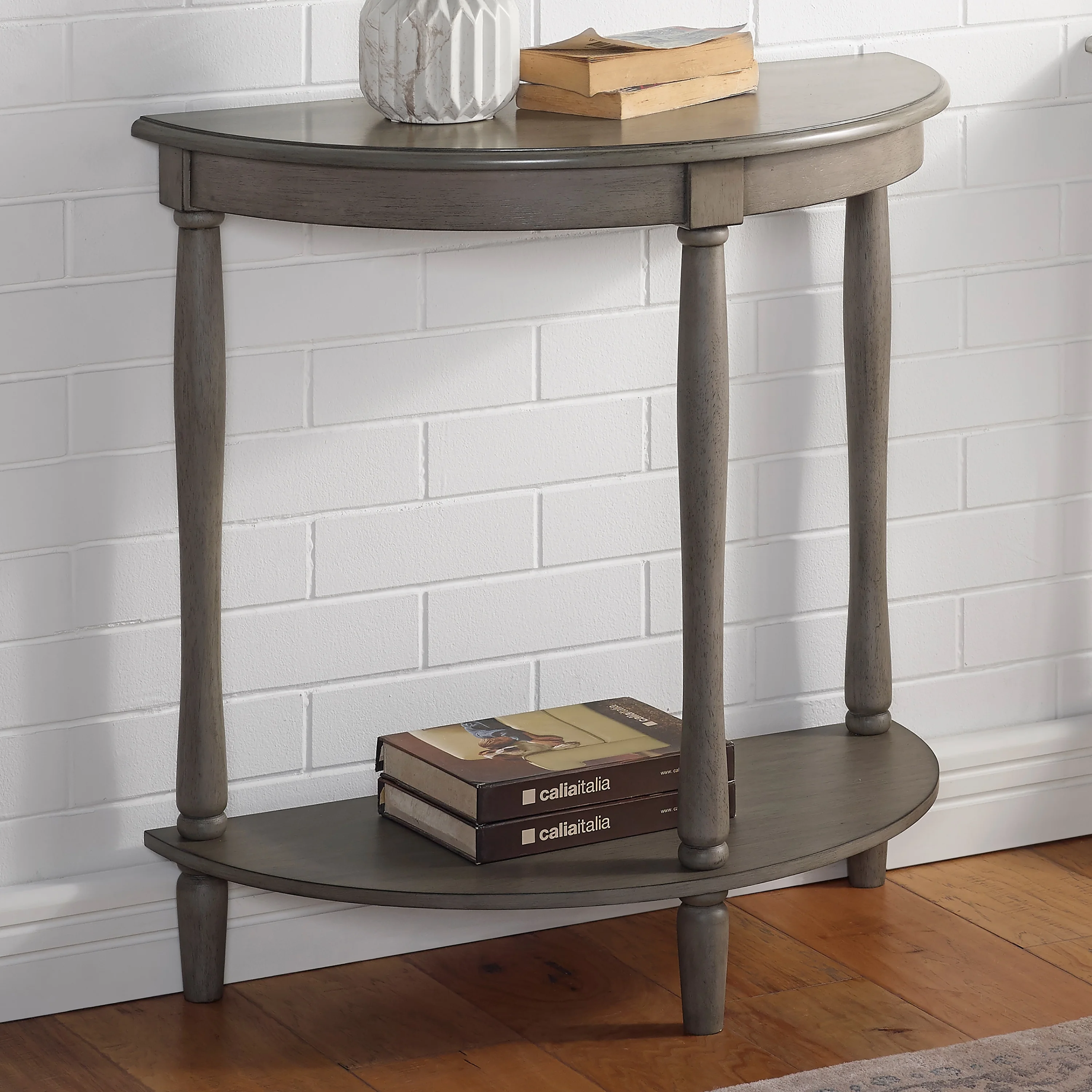 Furniture of America Landree Country 28-inch Wood 1-Shelf Entryway Table by  Antique Grey