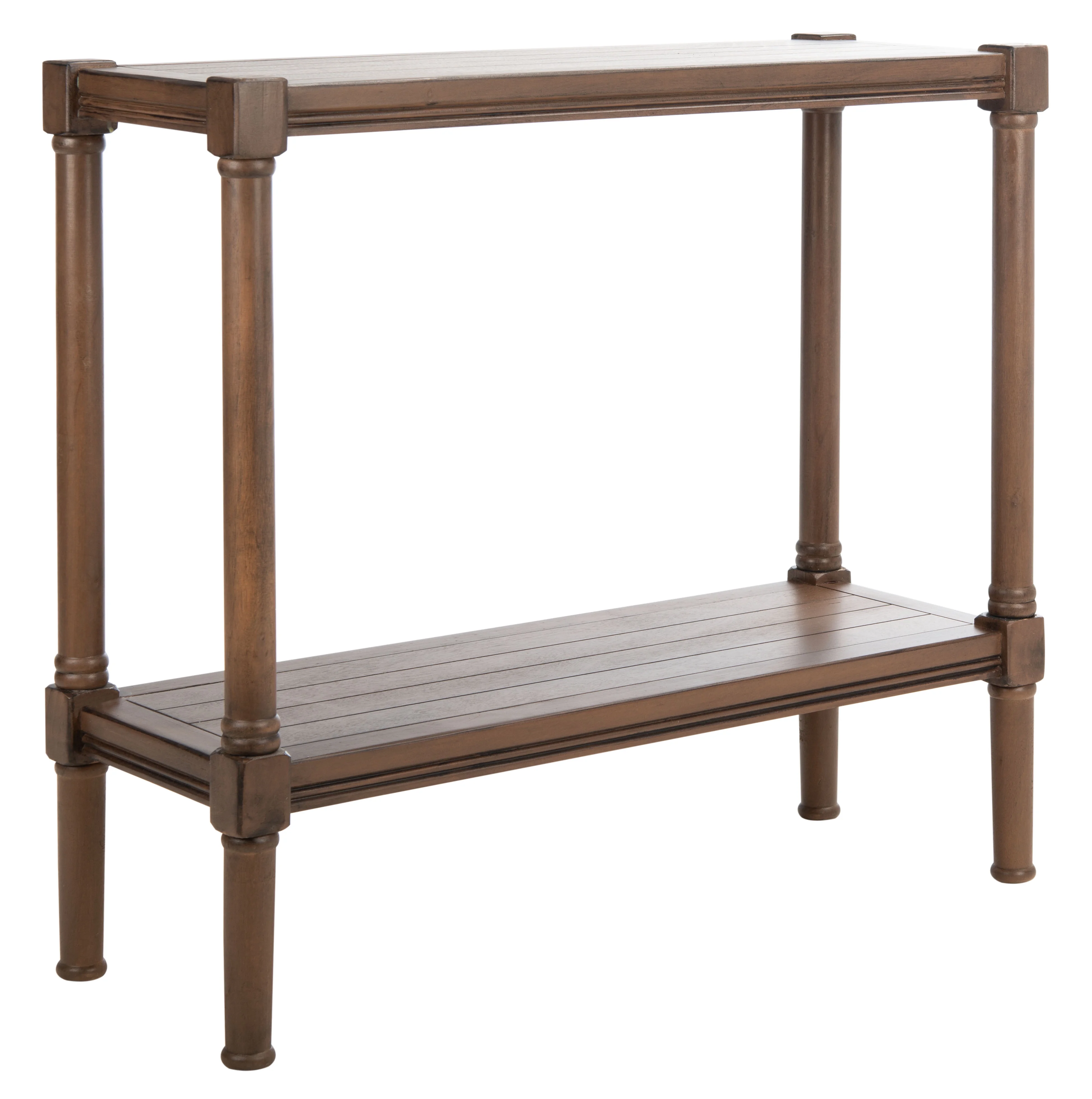 SAFAVIEH Rafiki Amish Brown Wood Console Table with Shelf (31.5 in. W x 11.8 in. D x 29.5 in. H)