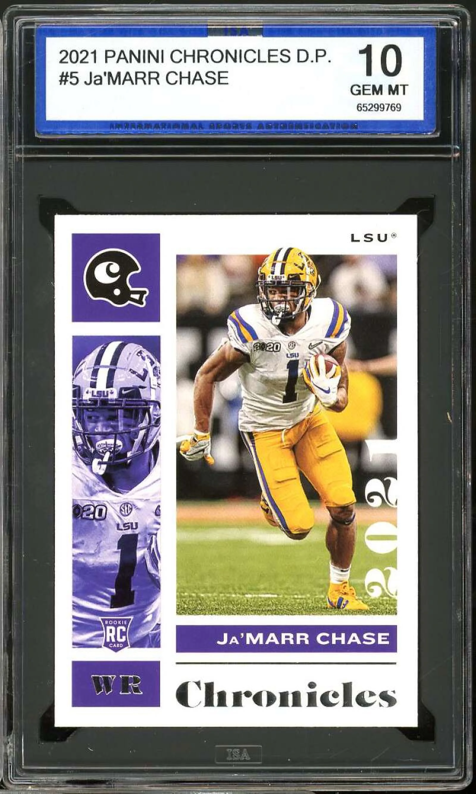 Ja'Marr Chase Rookie Card 2021 Panini Chronicles D.P. #5 ISA 10 GEM MT