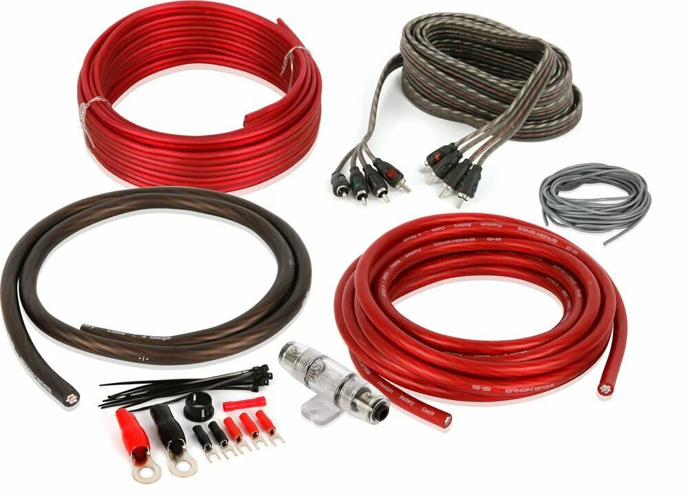 Massive Audio BP1000.4 v2 1000W Max 4-Channel 2 ohm Stable Amplifier + NVX XFLOC4 Line-Output-Converter + 4 Gauge Amp Kit