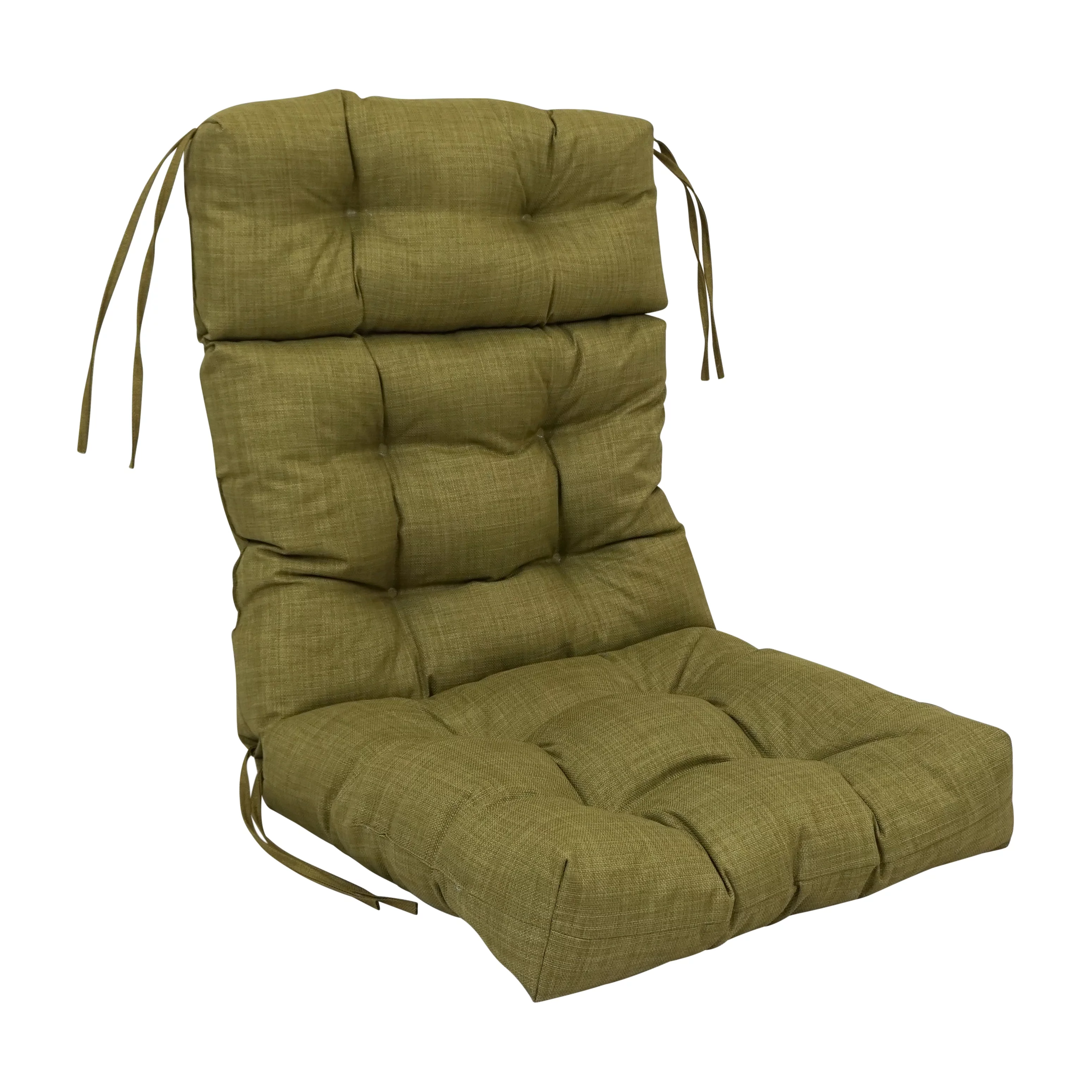 Blazing Needles  22 x 45 in. Spun Polyester Solid Outdoor Tufted Chair Cushion, Avocado