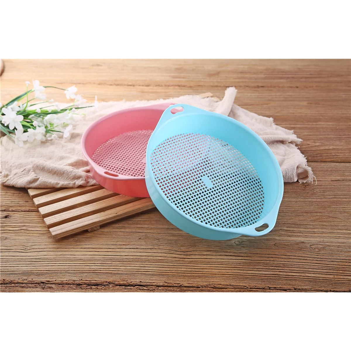 OUNONA Sifter Garden Soil Sieve Mesh Compost Sifter Pan Toolsets Sand Screen Sifting Mini Sieverocks Hand GardeninRound Tools