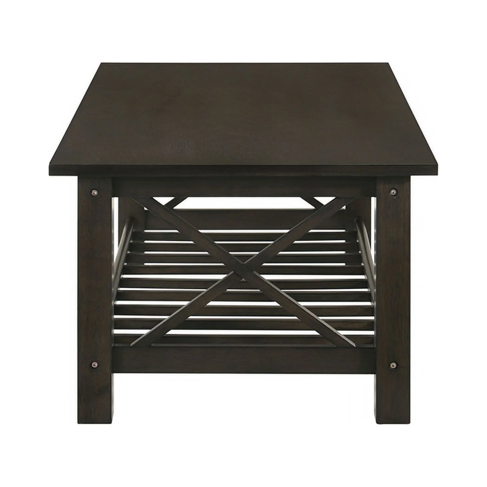 New Classic Furniture Vesta 1-Shelf Rectangle Wood Coffee Table in Espresso