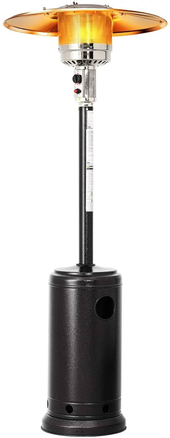 SOLAURA 48000 BTU Patio Heater Outdoor Standing Propane Heater (Matte Black)