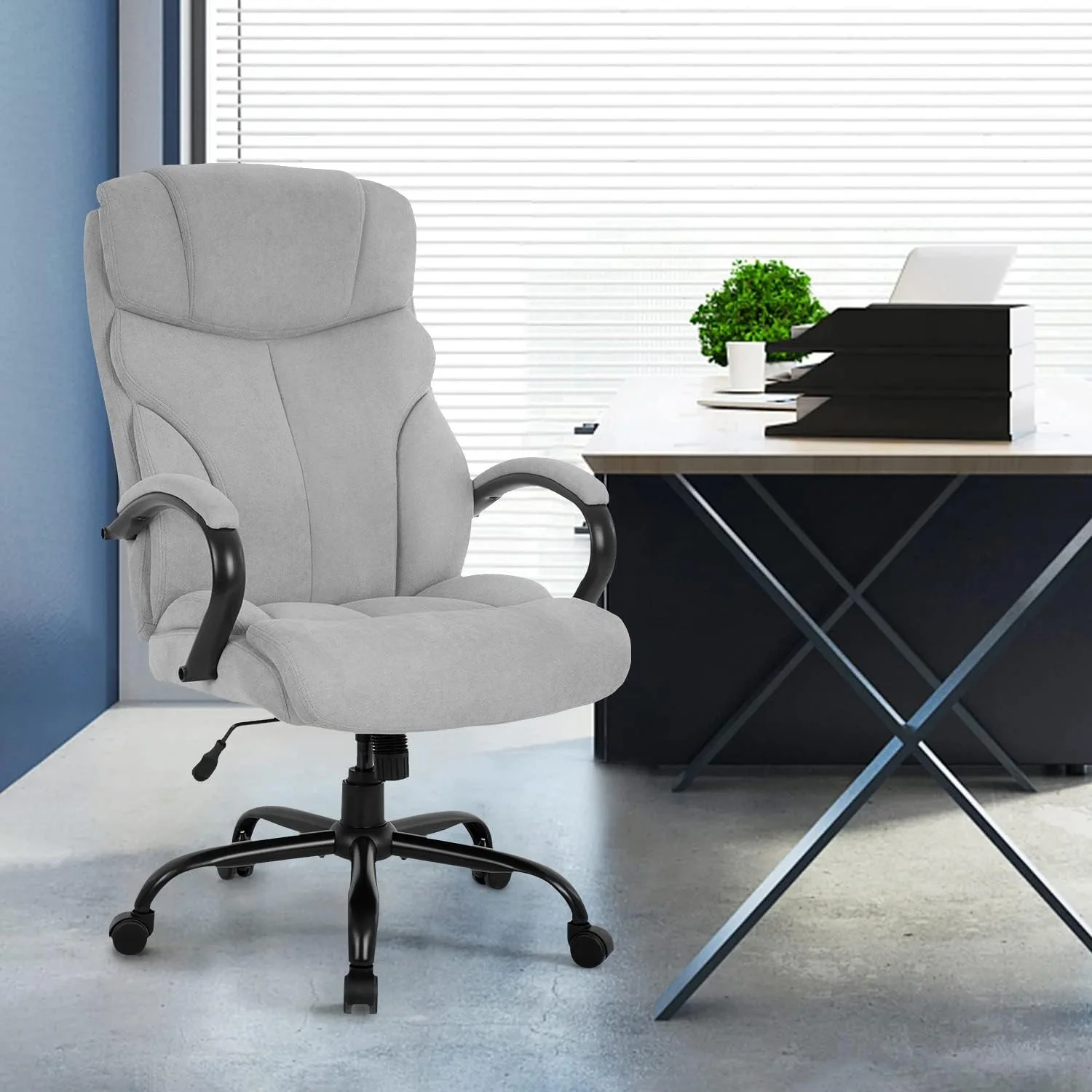 Dkelincs Ergonomic Office Chair Big and Tall Wide Seat Desk Chair 500 lbs Adjustable Computer Chair with Lumbar Support, Gray