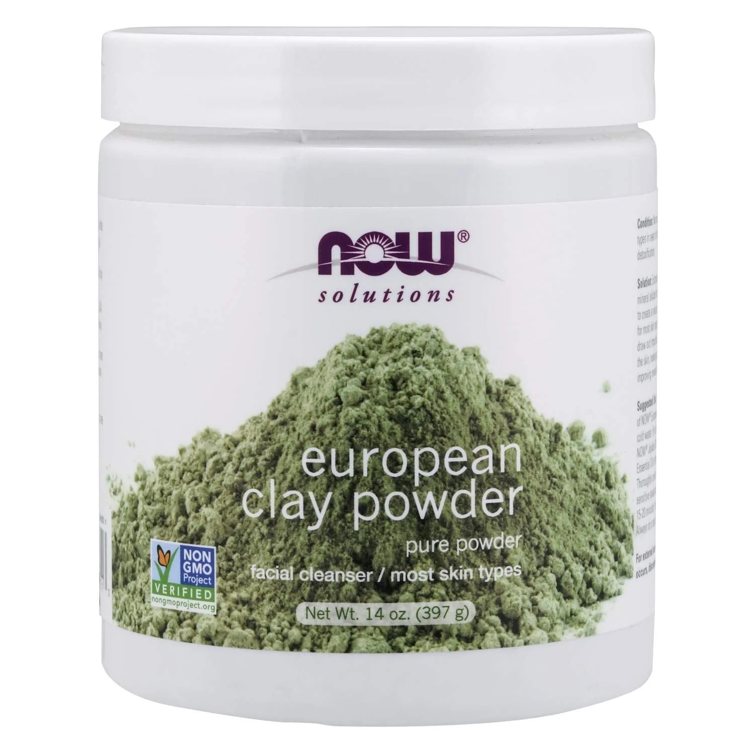 NOW Foods, Solutions, European Clay Powder, 14 oz Pack of 2