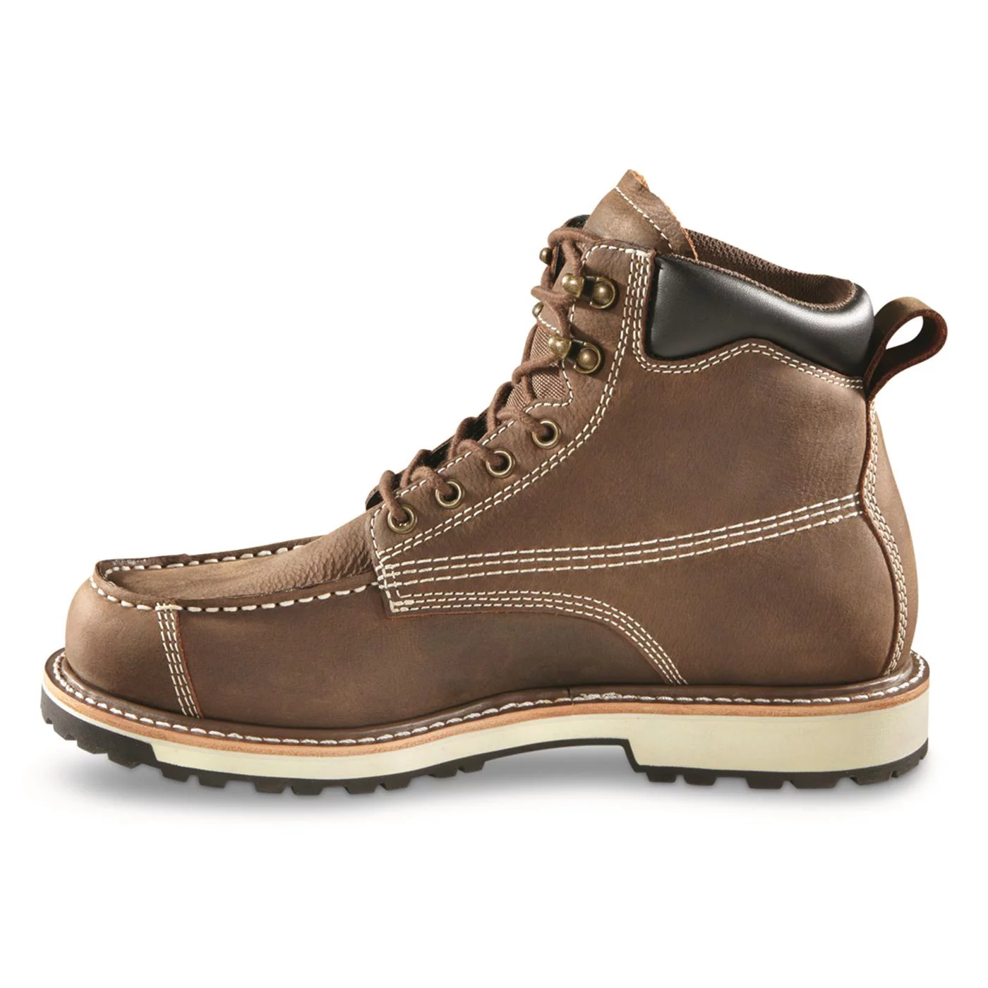 Guide Gear Rugged Timber Mens Chukka Boots Waterproof Leather Work Shoes, Moisture Wicking Insoles, Pull-On Ankle Boot
