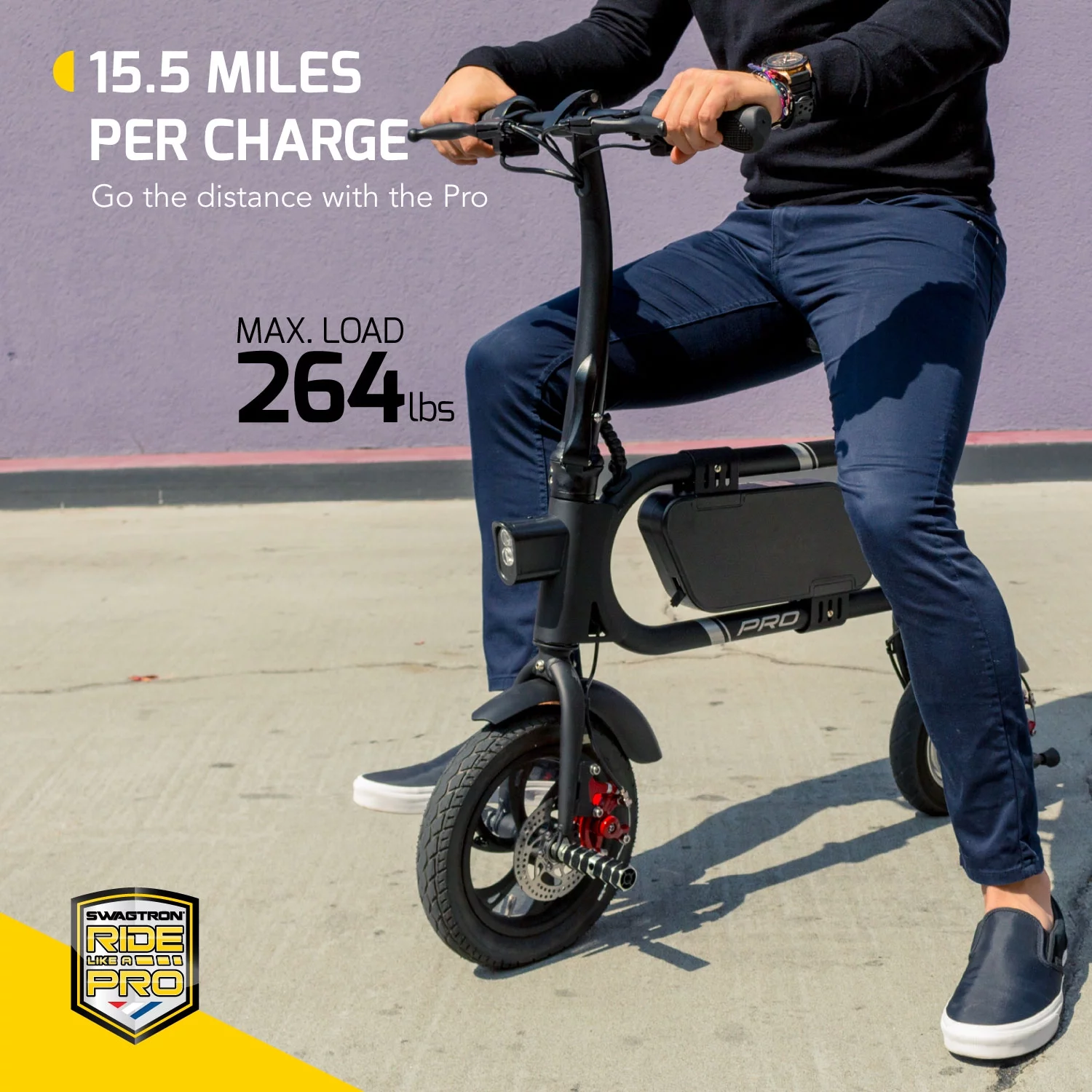 Swagtron Swagcycle Pro Pedal-Free Electric Scooter Rider