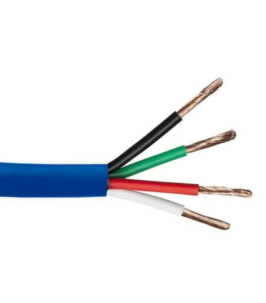Infinity Cable Audio Cable, 16 AWG 4 Conductor, 100% Pure Copper, PVC jacket, 500ft bulk cable, Blue