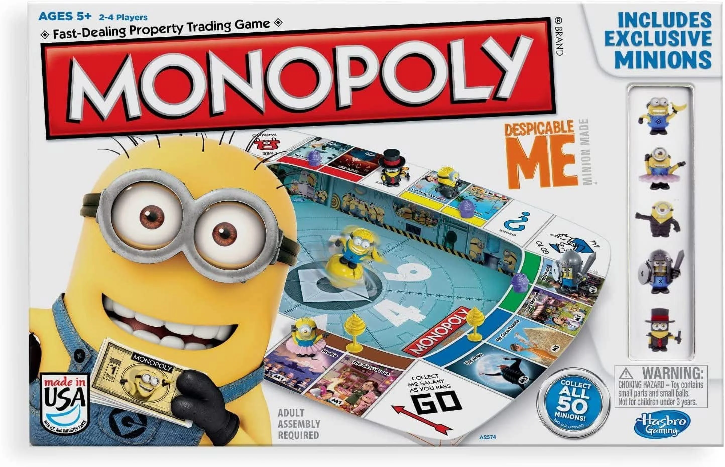 Monopoly Game, Despicable Me Edition, Family Board Games for 2 to 4 Players & Kids Ages 5 and Up (Spanish Version)