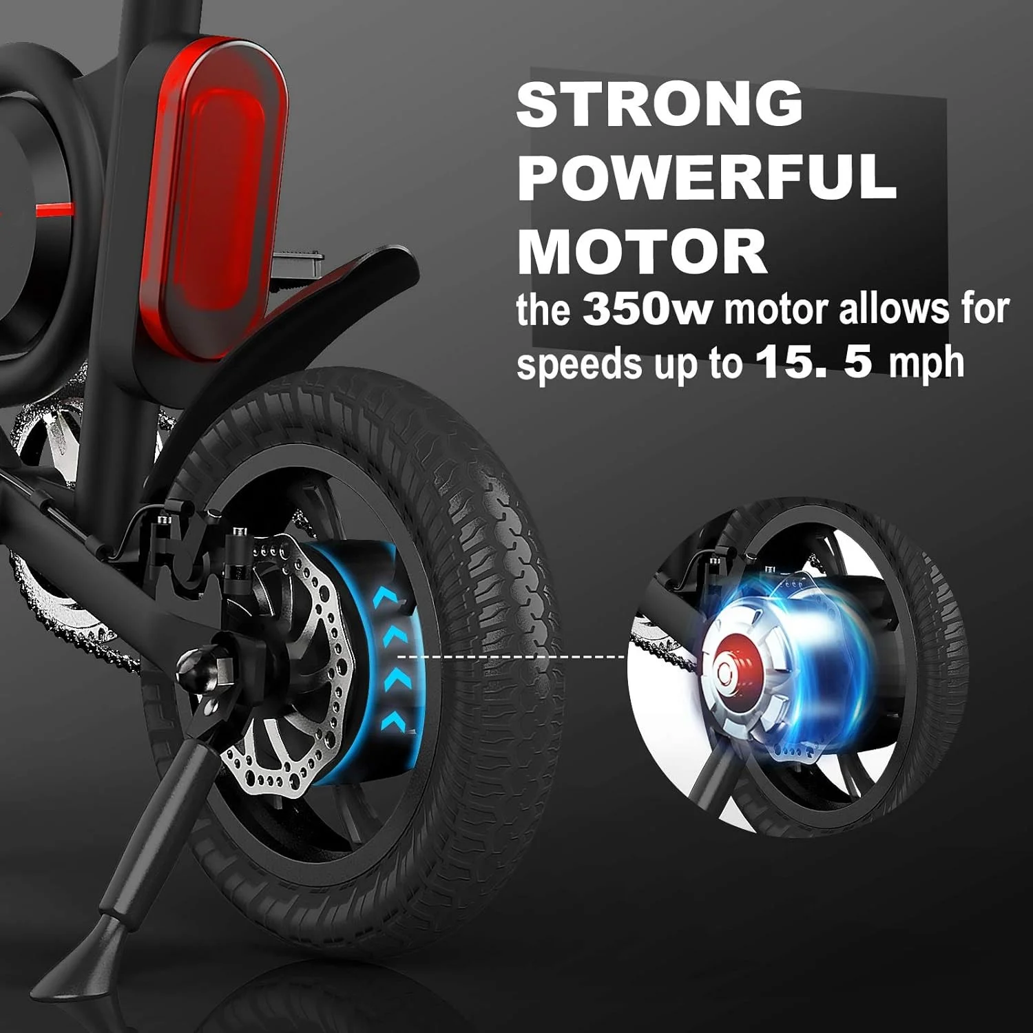 Goofy Butler 12 Inch Mini Foldable Electric Bike for Adults, 36V 350W Rear hub Motor, Up to 21.7 Miles and Weight 36.4 lbs (Black)