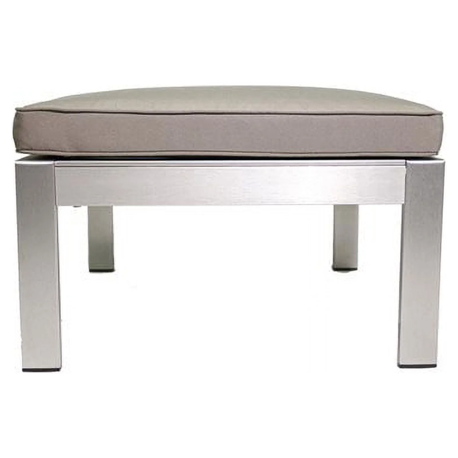 Pangea Home Karen Modern Aluminum Patio Ottoman in Gray Taupe