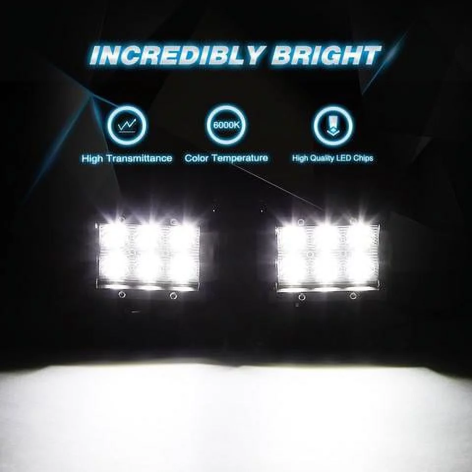 Nilight Led Light Bar 52 Inch 300W Spot Flood Combo 2PCS 4 Inch 18W Spot LED Fog Lights, 2 years Warranty