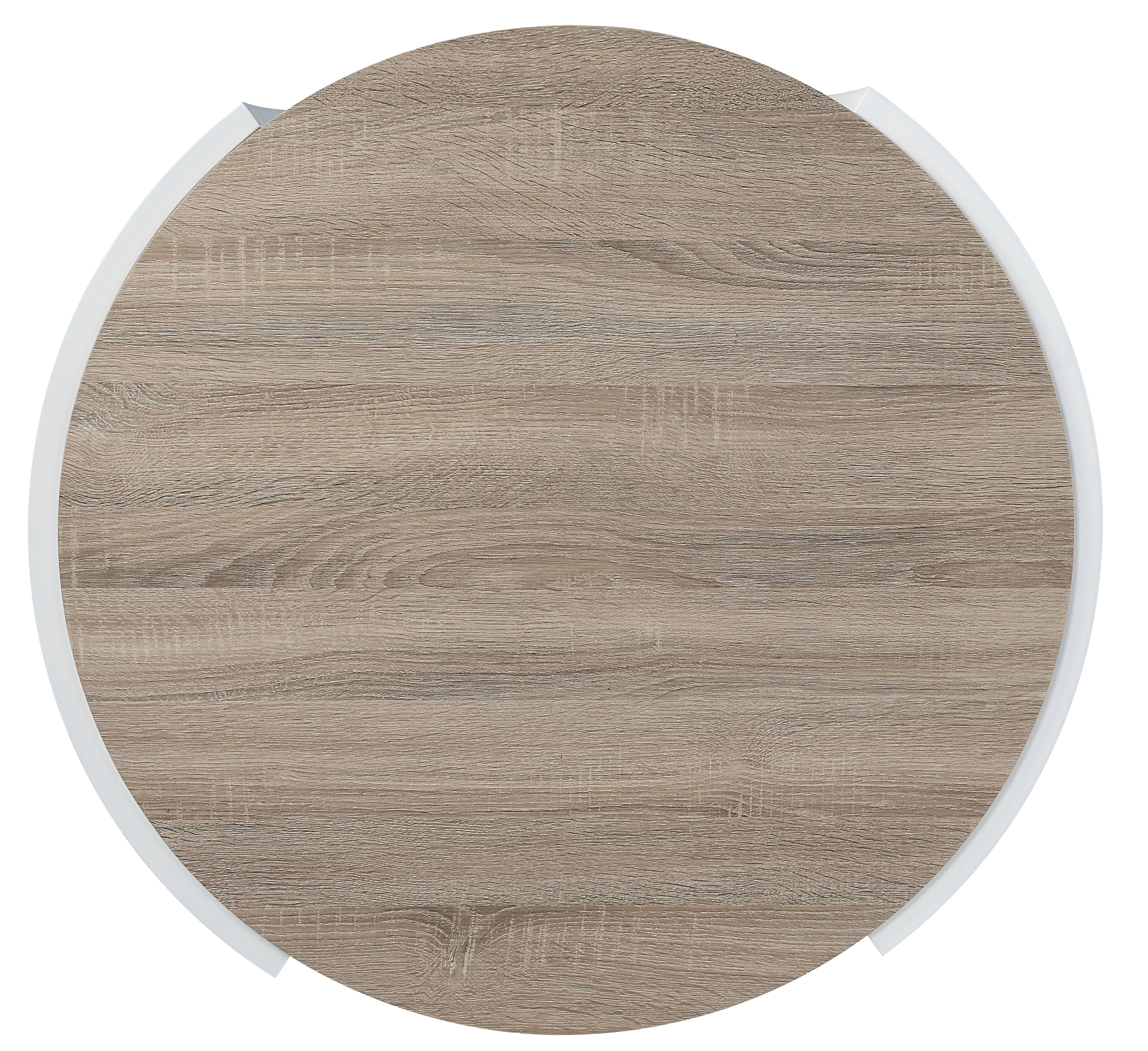 Acme Furniture Zoma Coffee Table, White High Gloss & Oak Finish