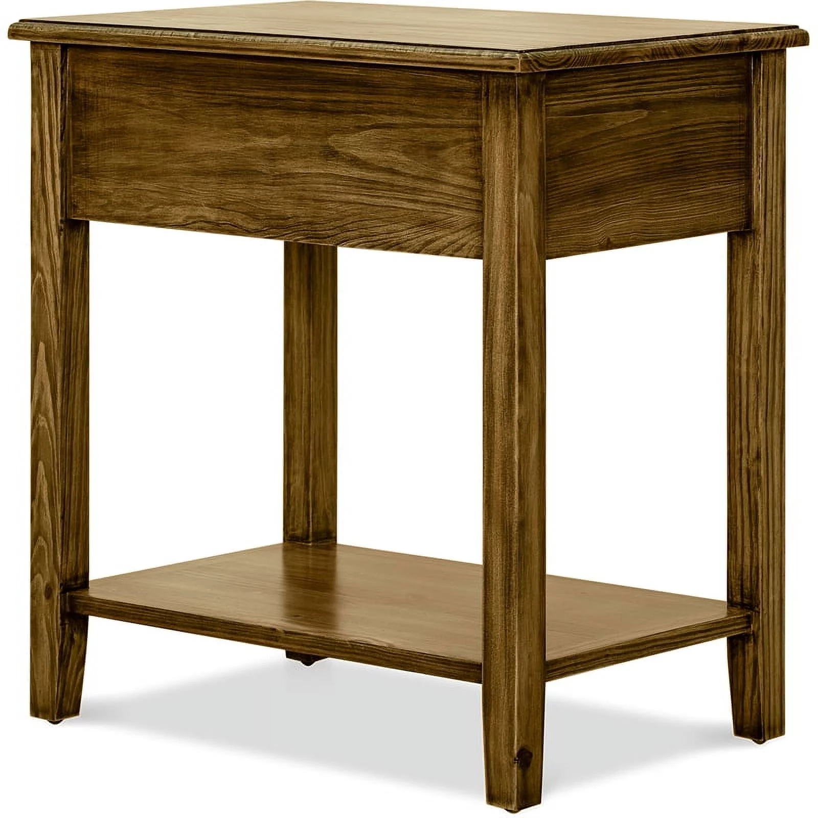 Home Square Traditional Wood End Table in Dark Brown Finish - Set of 2