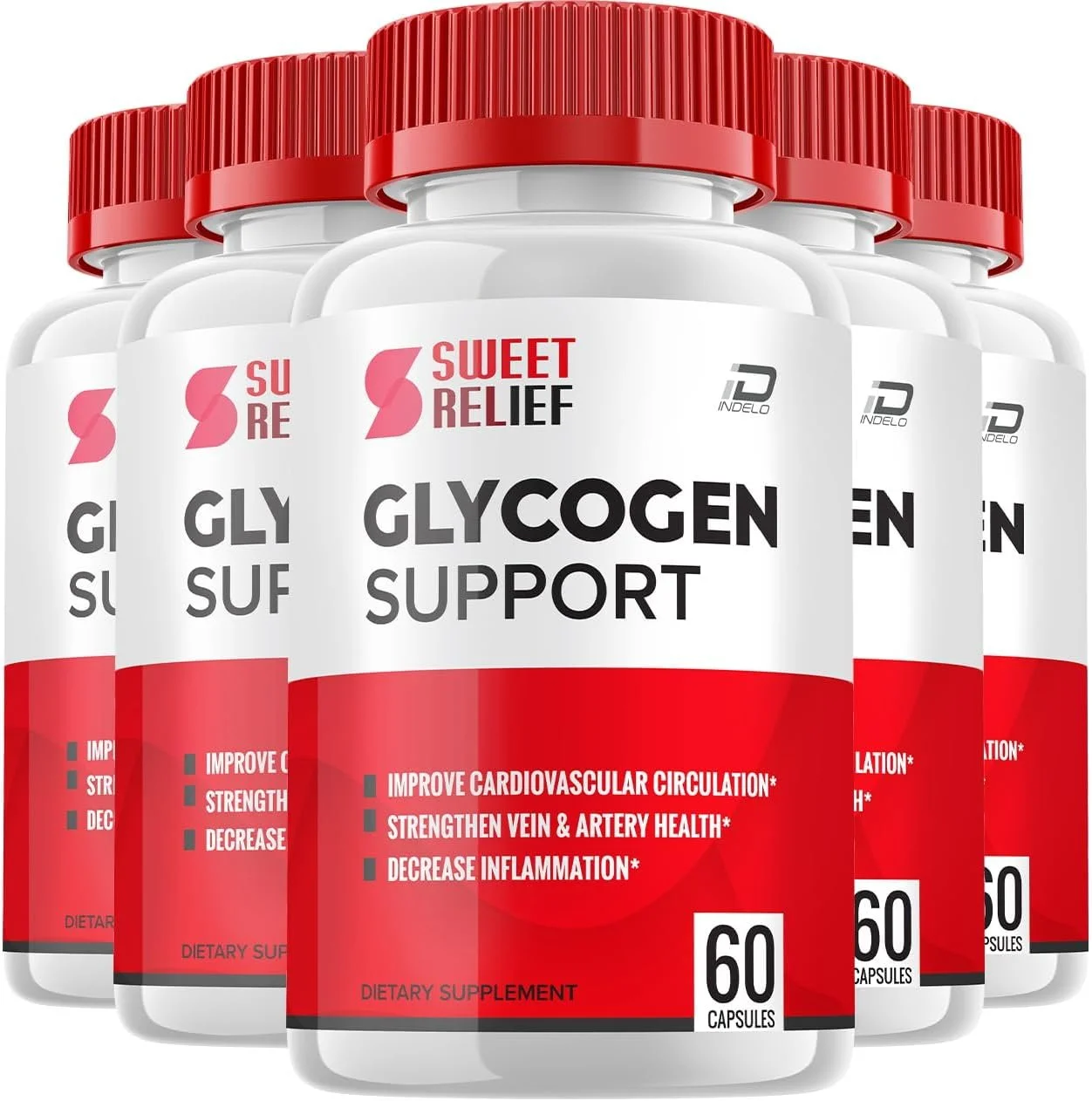 Sweet Relief Glycogen Support Capsules Supplement - SweetRelief Optimizer Advanced Formula, Sweet Relief Supplement, SweetRelief Booster Reviews,Glycogen Supplement 5 Pack - 300 Capsules