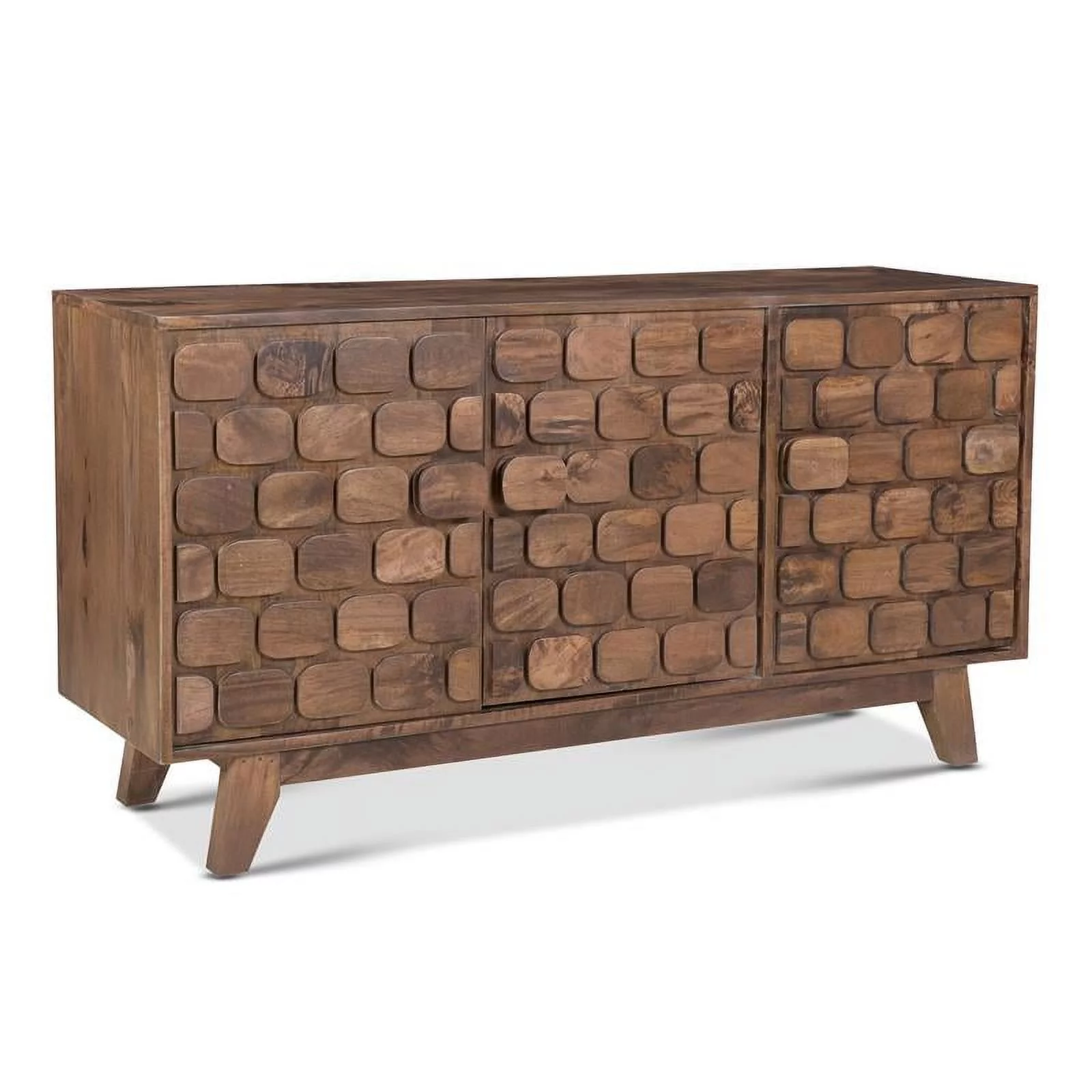 Pemberly Row Mid-Century Walnut Finish Solid Wood Accent Server
