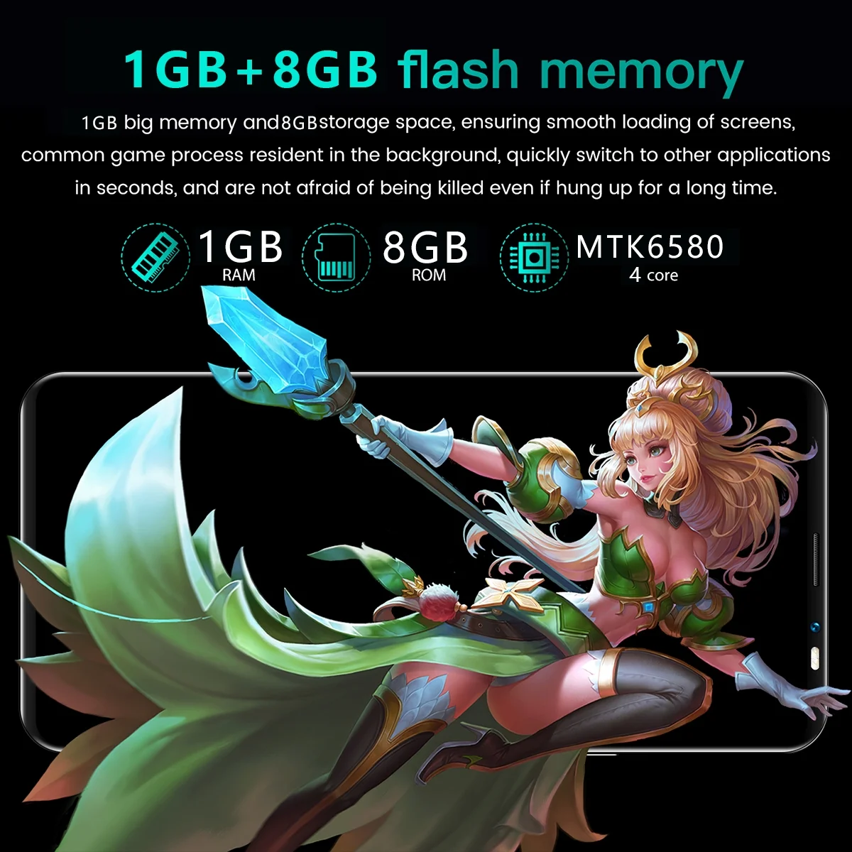 5.8-inch HD+ Ram1Gb+Rom8Gb Reno4 Pro dual SIM 3G smartphone 2200mAh face unlock Android phone Green