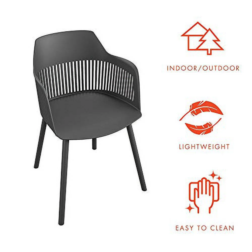 Cosco Camelo Black Resin Dining Chair (Set of 2) 87212BLK2E