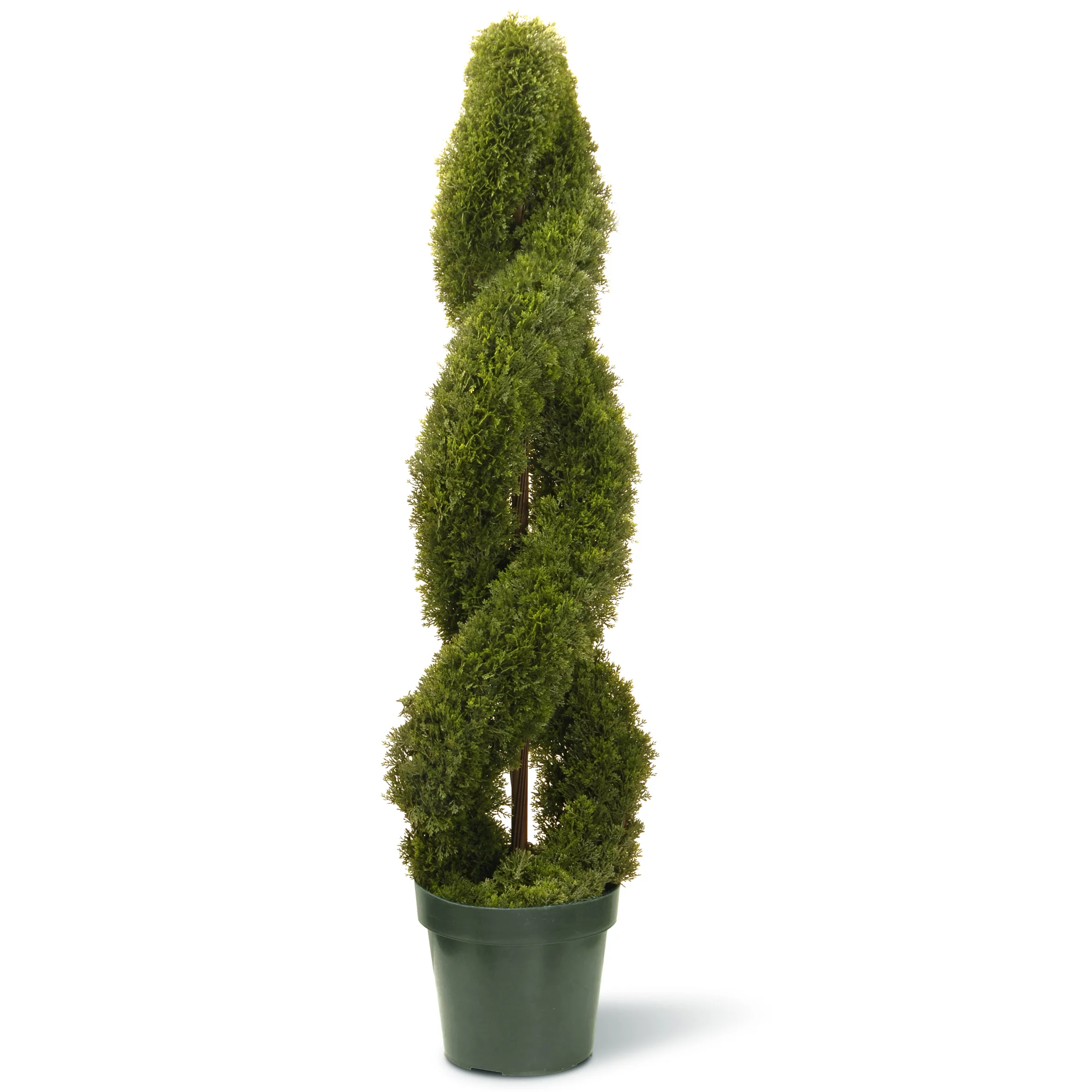 4' Potted Artificial Double Spiral Cedar Topiary Tree