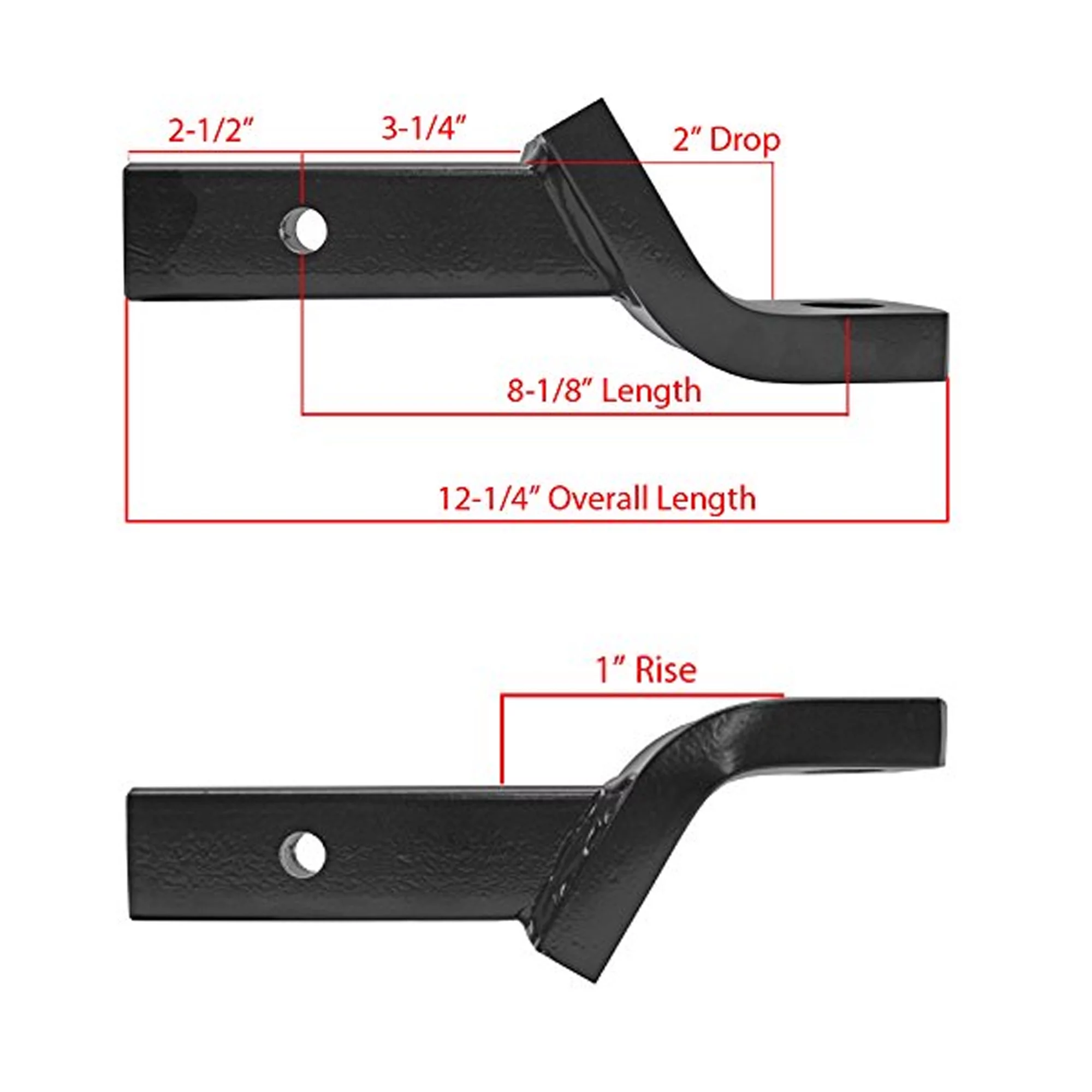 Rigid Hitch (HUB-3208A) Heavy Duty Ball Mount - 12,000 Tow Capacity - 2 Inch Shank - 2 Inch Drop - Made In USA
