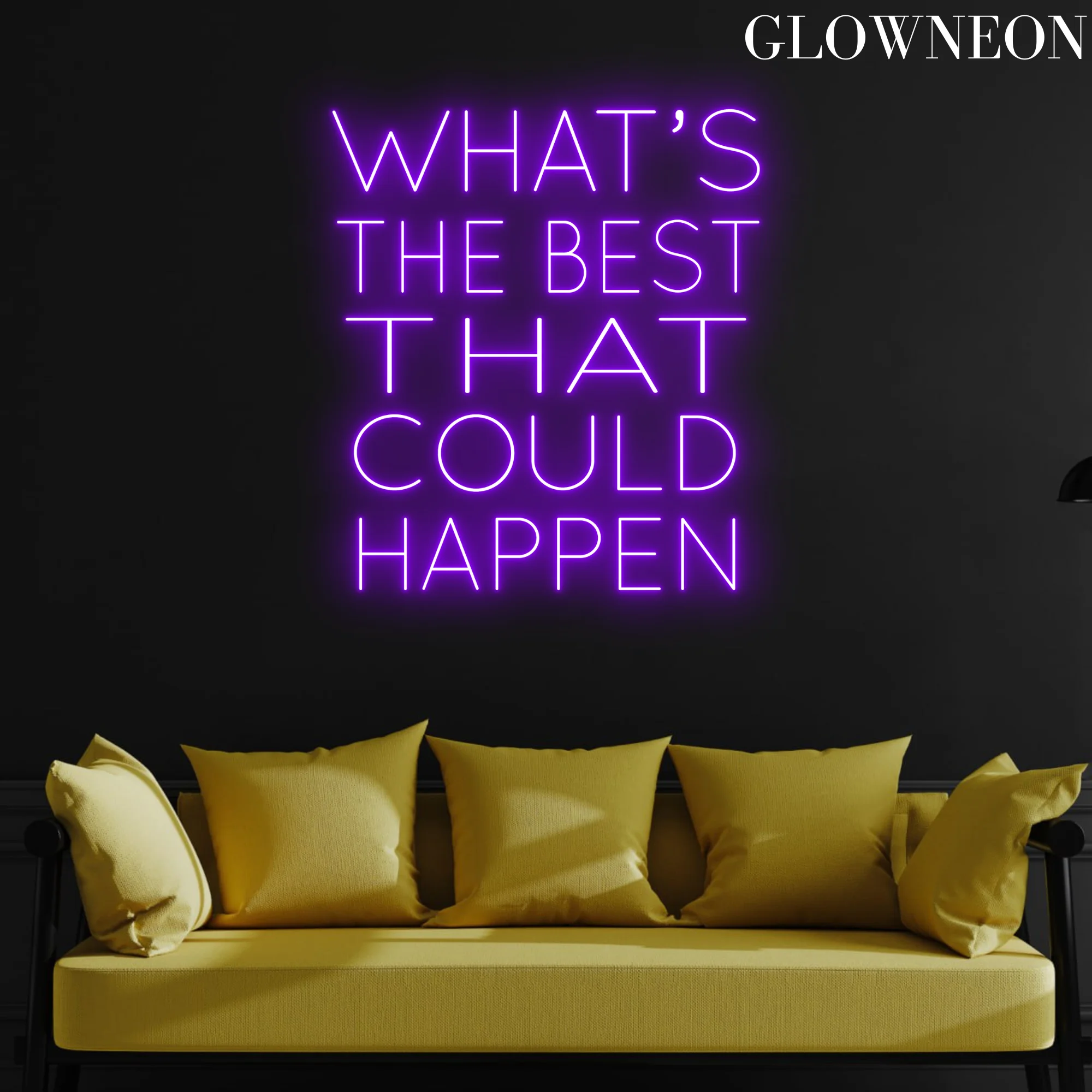 Glowneon What's The Best That Could Happen Neon Sign, Quote Led Sign