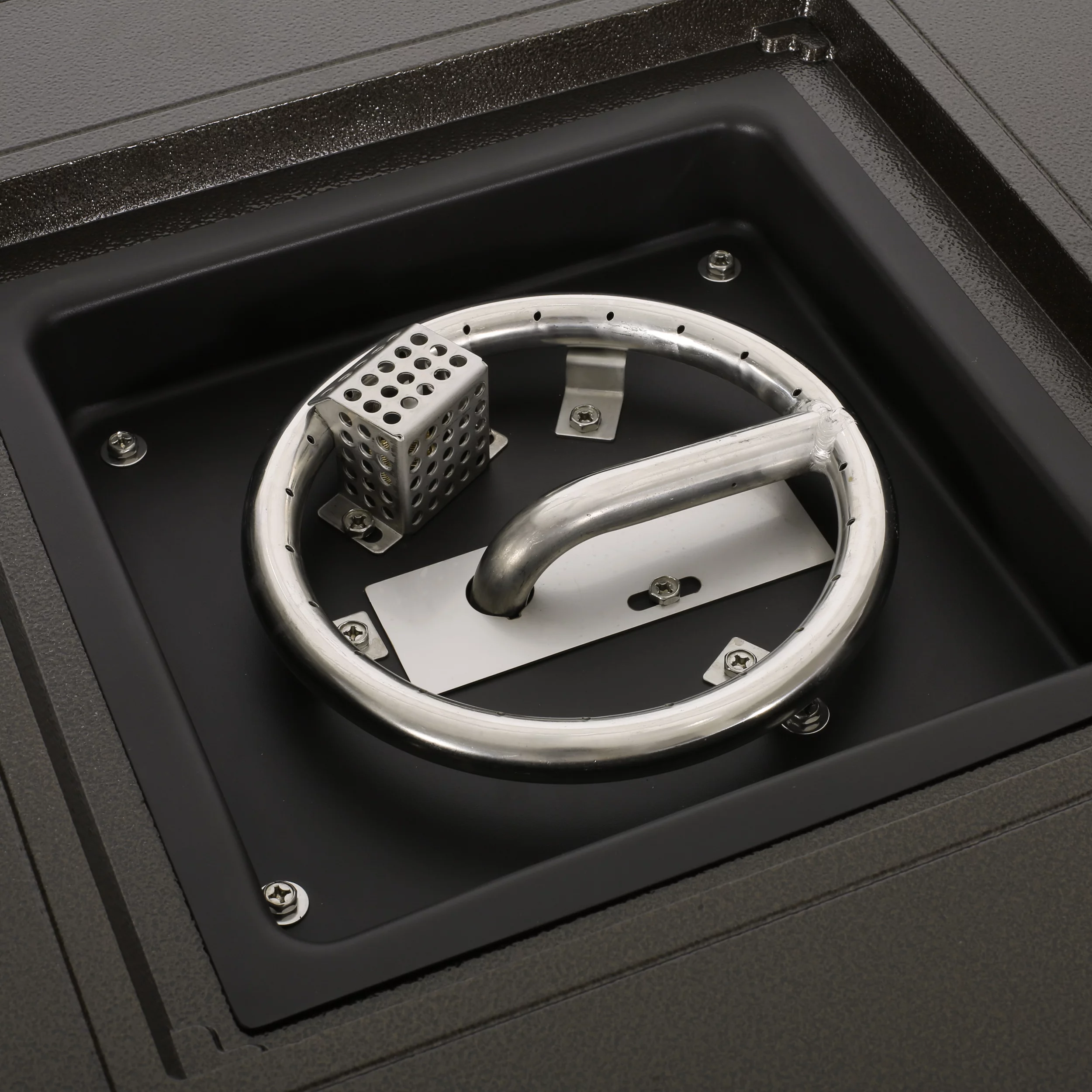 Noble House Amherst Outdoor Square Aluminum Fire Pit in Hammered Bronze