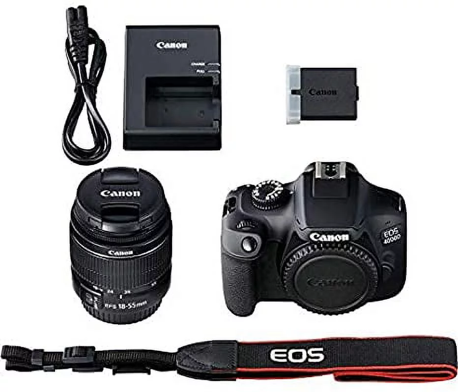 Canon EOS 4000D Digital SLR Camera Body w/Canon EF-S 18-55mm f/3.5-5.6 Lens DSLR Kit Bundled with Deal-ExpoComplete Accessory Bundle - International Model