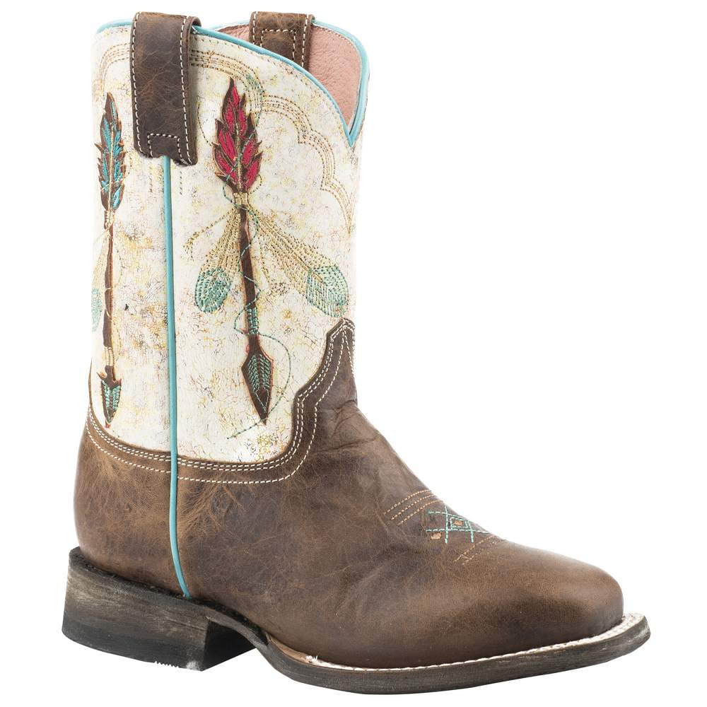 Roper Footwear Boys Kids Roper Arrow Feather Cowboy Boot 10 Tan