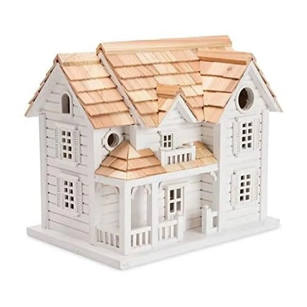 Kingsgate Cottage Lighted Birdhouse, White