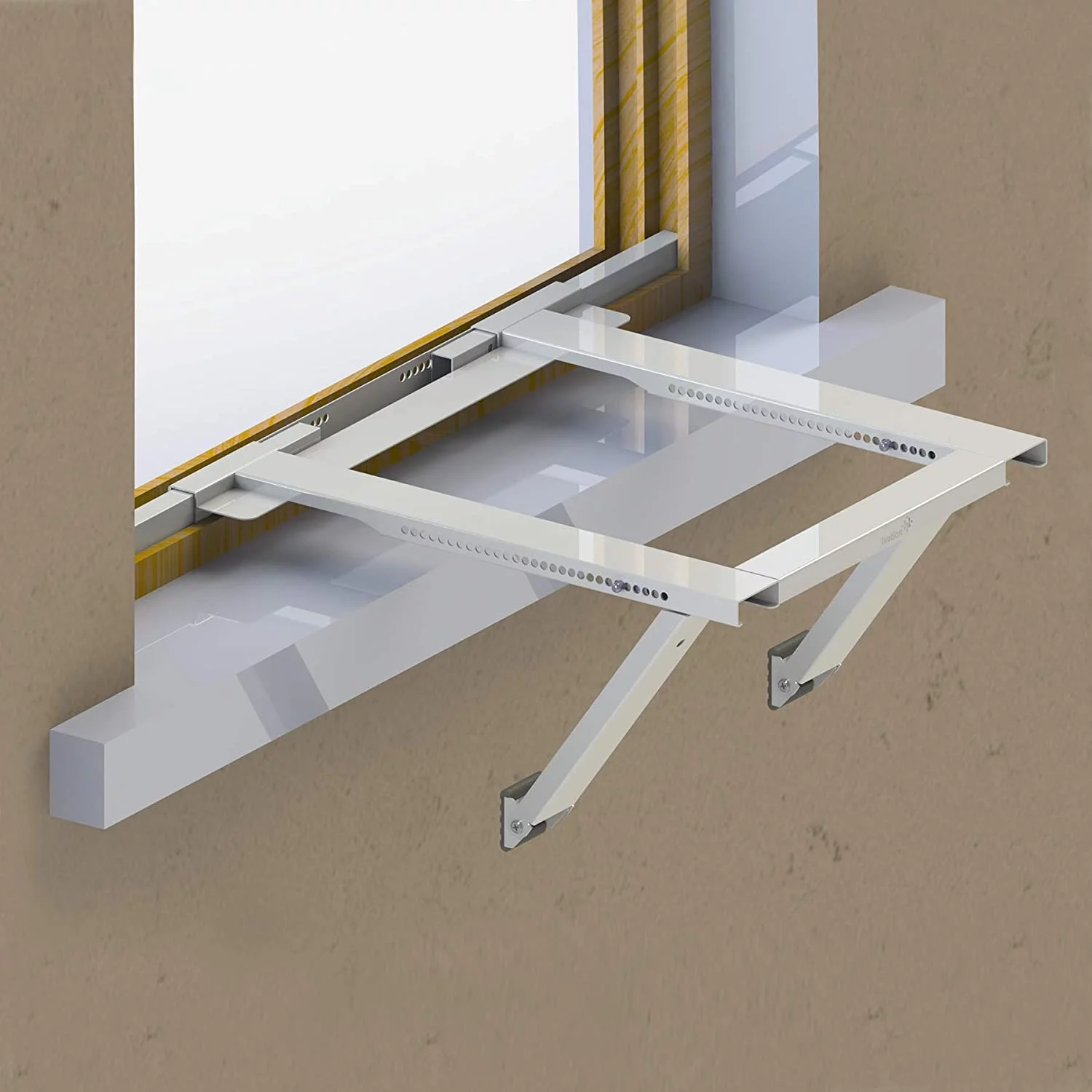 Air Conditioner Support Bracket, No Tools or Drilling Required – Easy to Install Universal Window AC Mount – Heavy Duty Steel, Holds Up to 200lbs – Fits Single Or Double Hung Windows