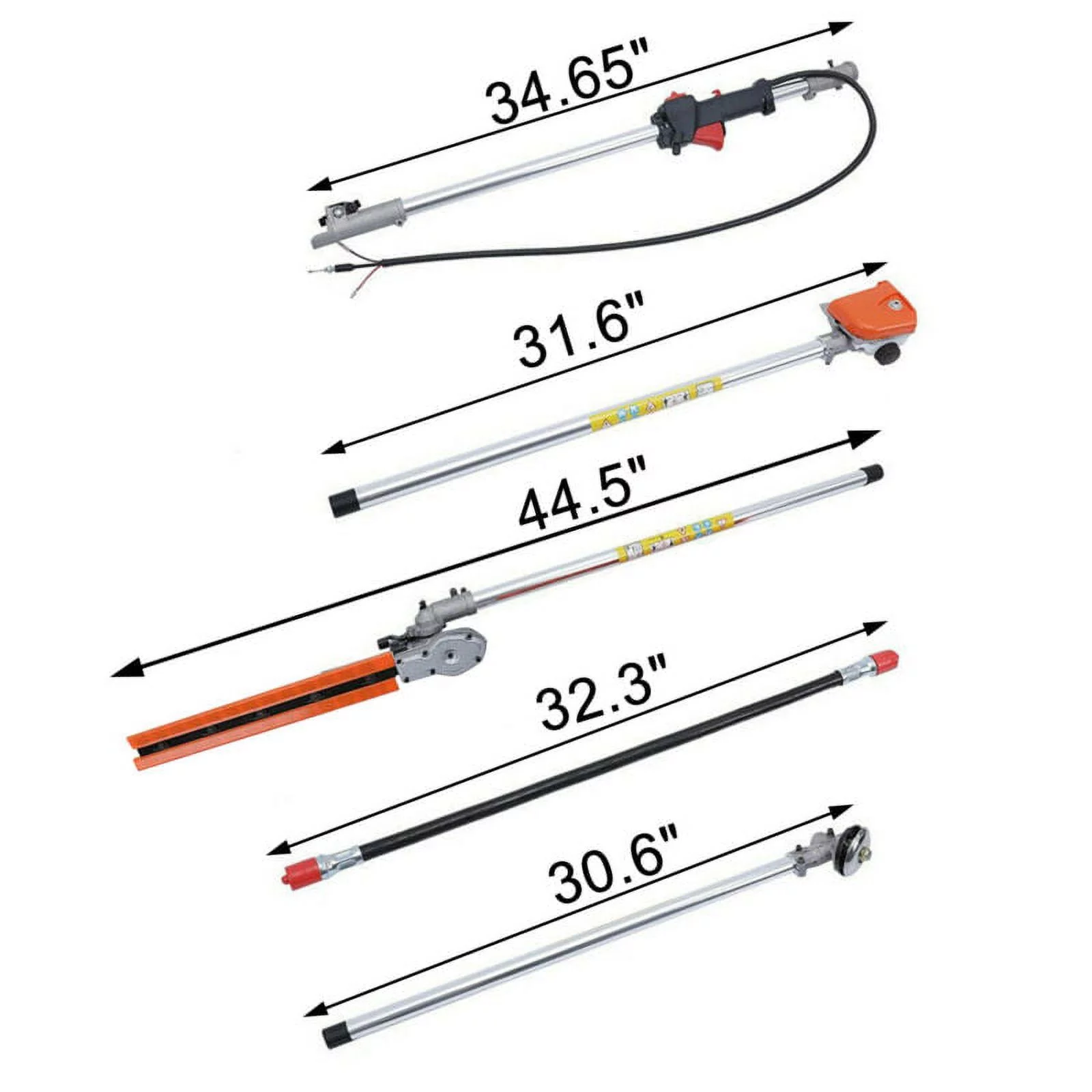 Datingday 6 in 1 Petrol Hedge 52cc Trimmer Grass Pruner Chainsaw Strimmer Brush Cutter