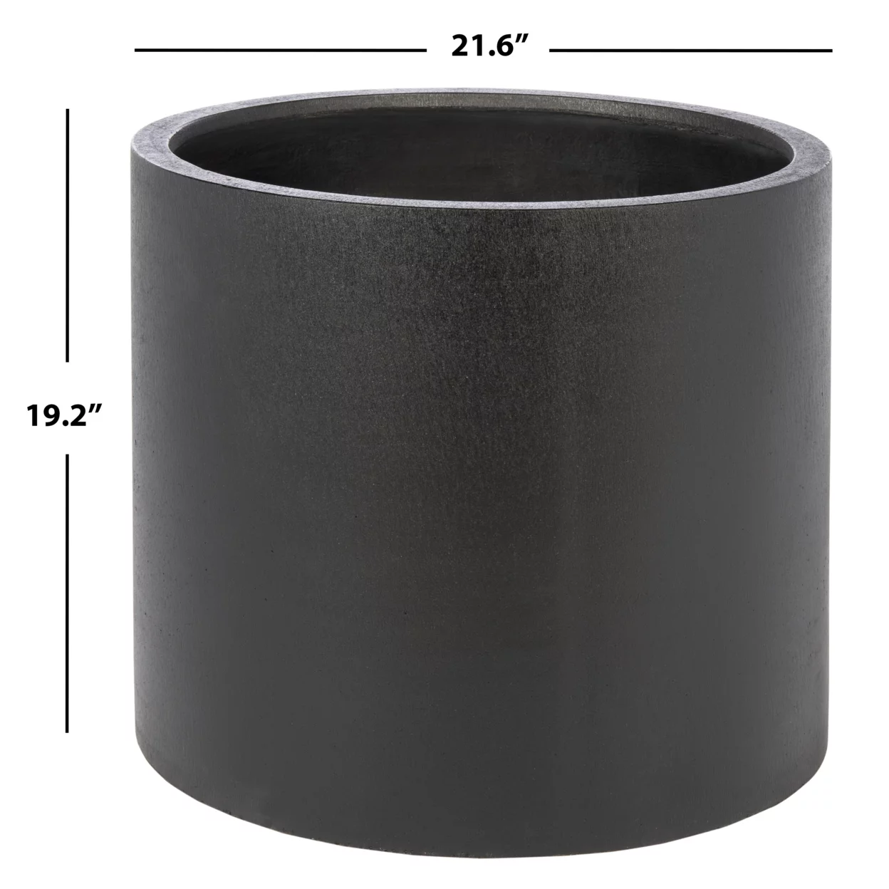 SAFAVIEH Alia Concrete Modern Solid Round Patio Planter, Black