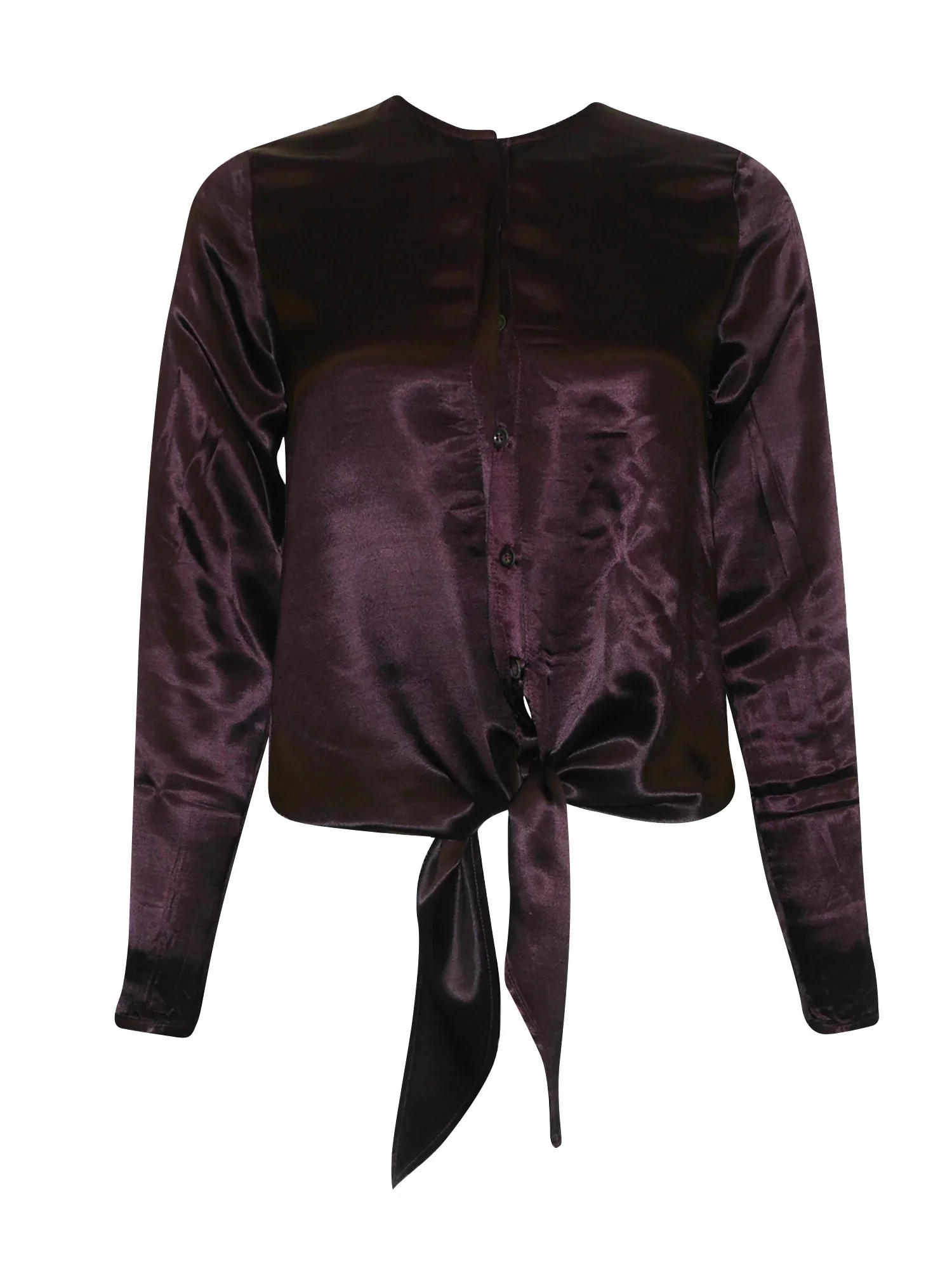 Hardtail Satin Tie Front Blouse (Style SAT-41)