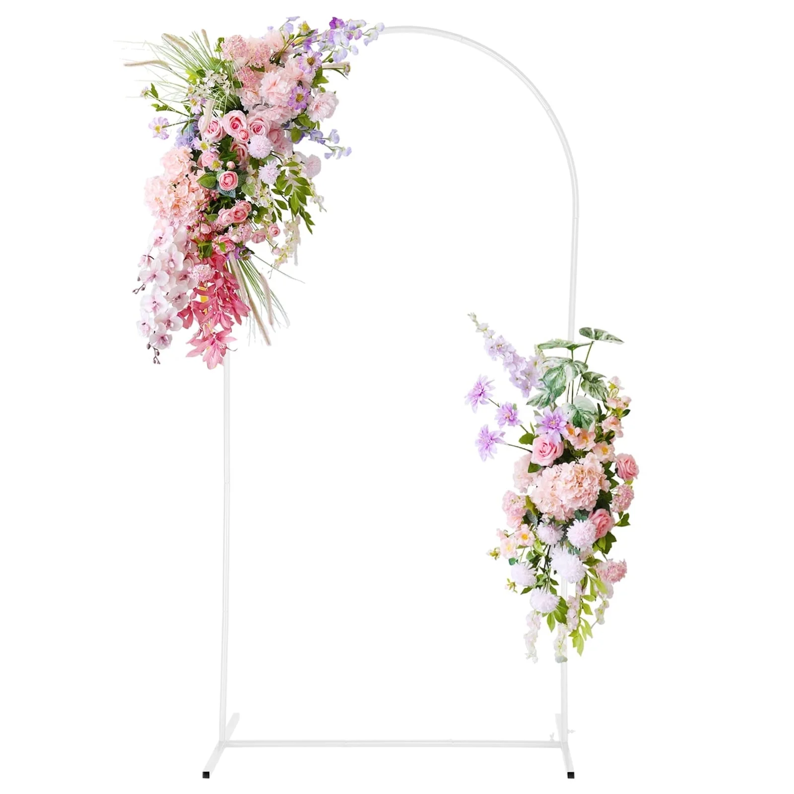 Wedding Arch Backdrop Stand, 6 FT Square White Metal Arch Backdrop Stand for Wedding Ceremony Photo Booth, Outdoor Indoor Birthday Party, Garden Floral Balloon Arch Decoration