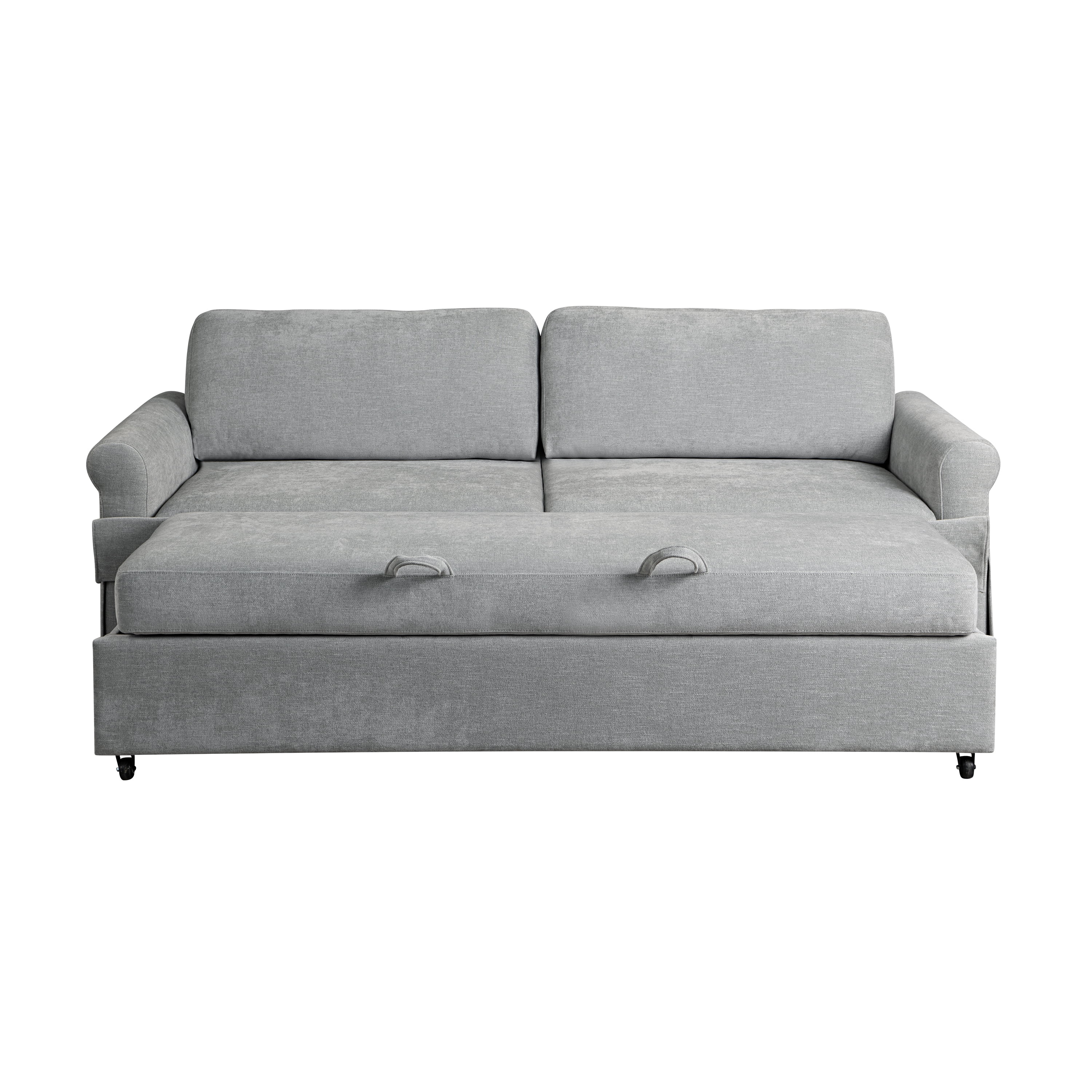 Serta Myers Modern Convertible Sofa, Light Gray Fabric