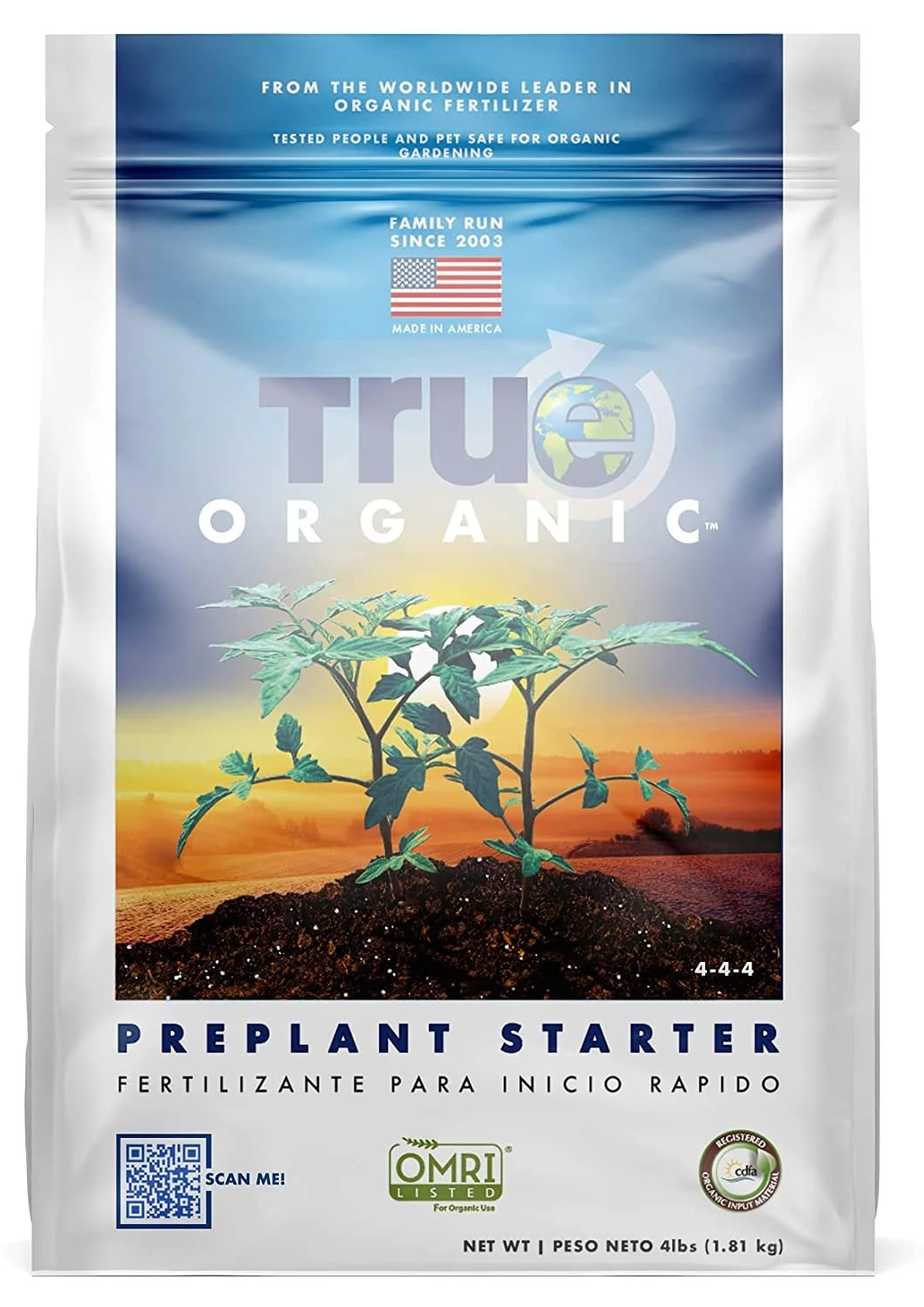 True Organic - Preplant Starter Plant Food - OMRI - Organic - New for 2022 from The World's Leading Organic Fertilizer Supplier! 4 lb Granules