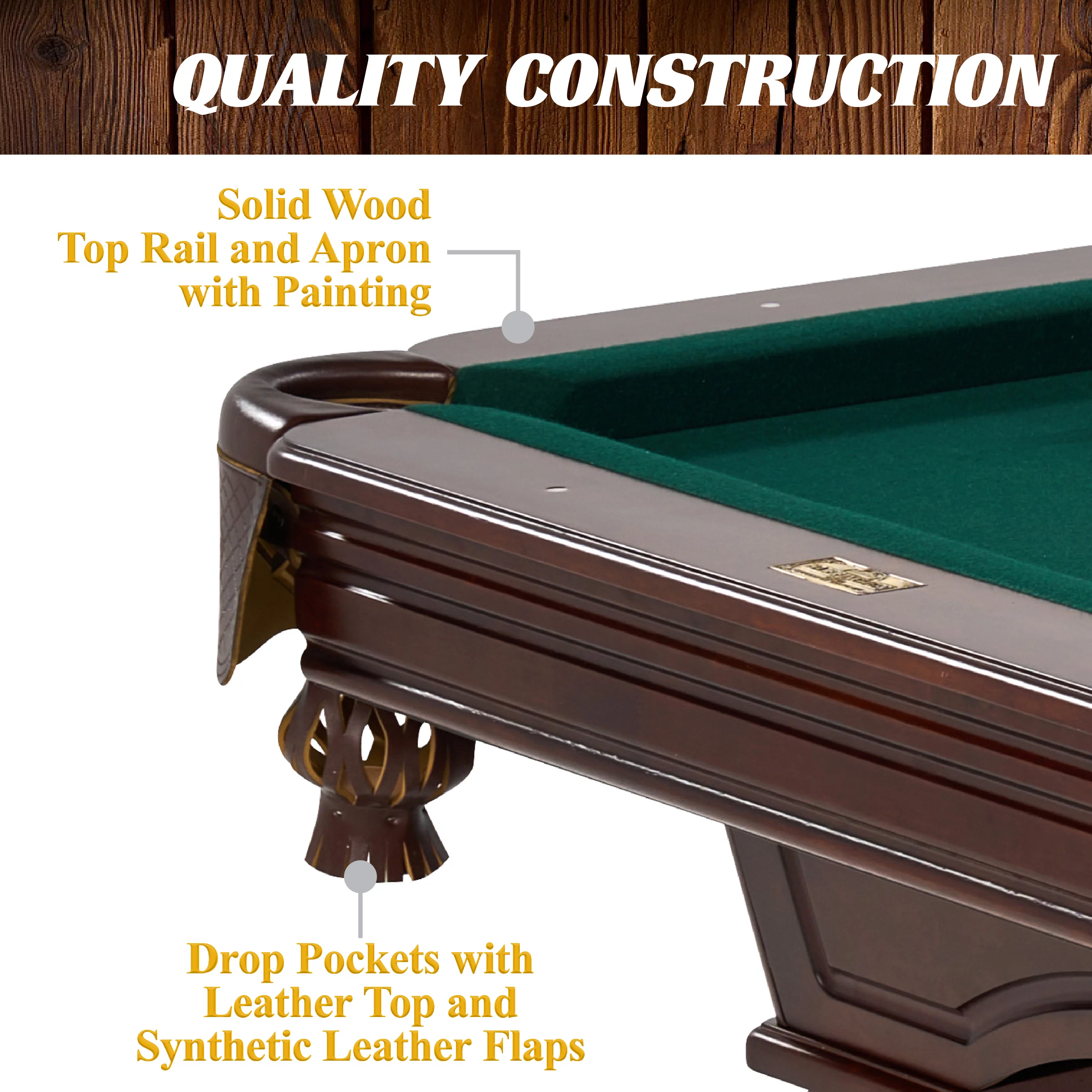 Barrington Billiards 8.5' Arlington Slate-Tech Drop Pocket Table With Pool Ball and Cue Stick Set