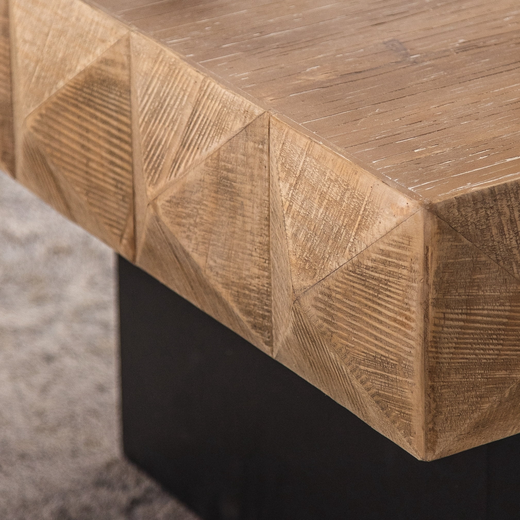 Ouyessir Square Retro Wood Coffee Table with 2 Drawers 32