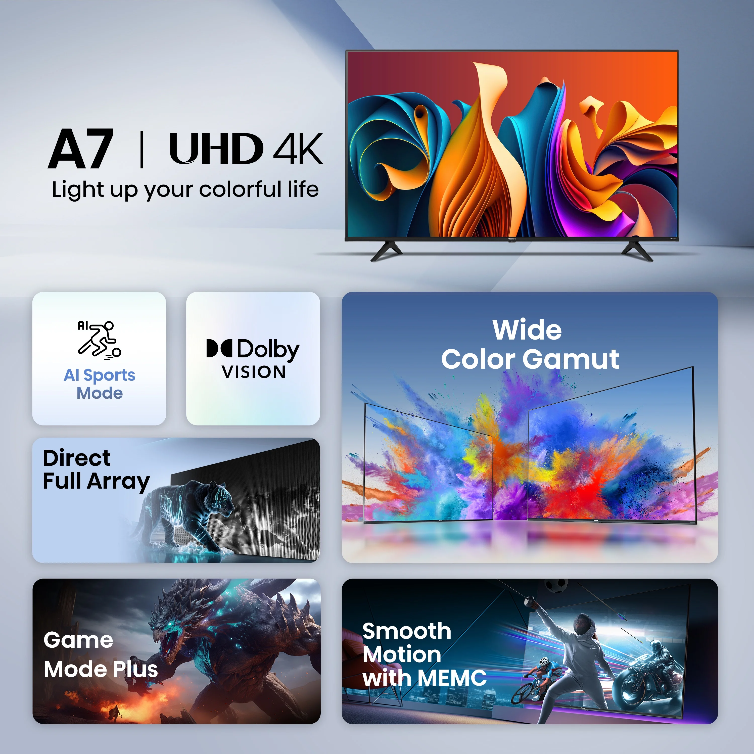 Hisense 65-Inch Class A7 Series Dolby Vision HDR 4K UHD Google Smart TV (65A7N)