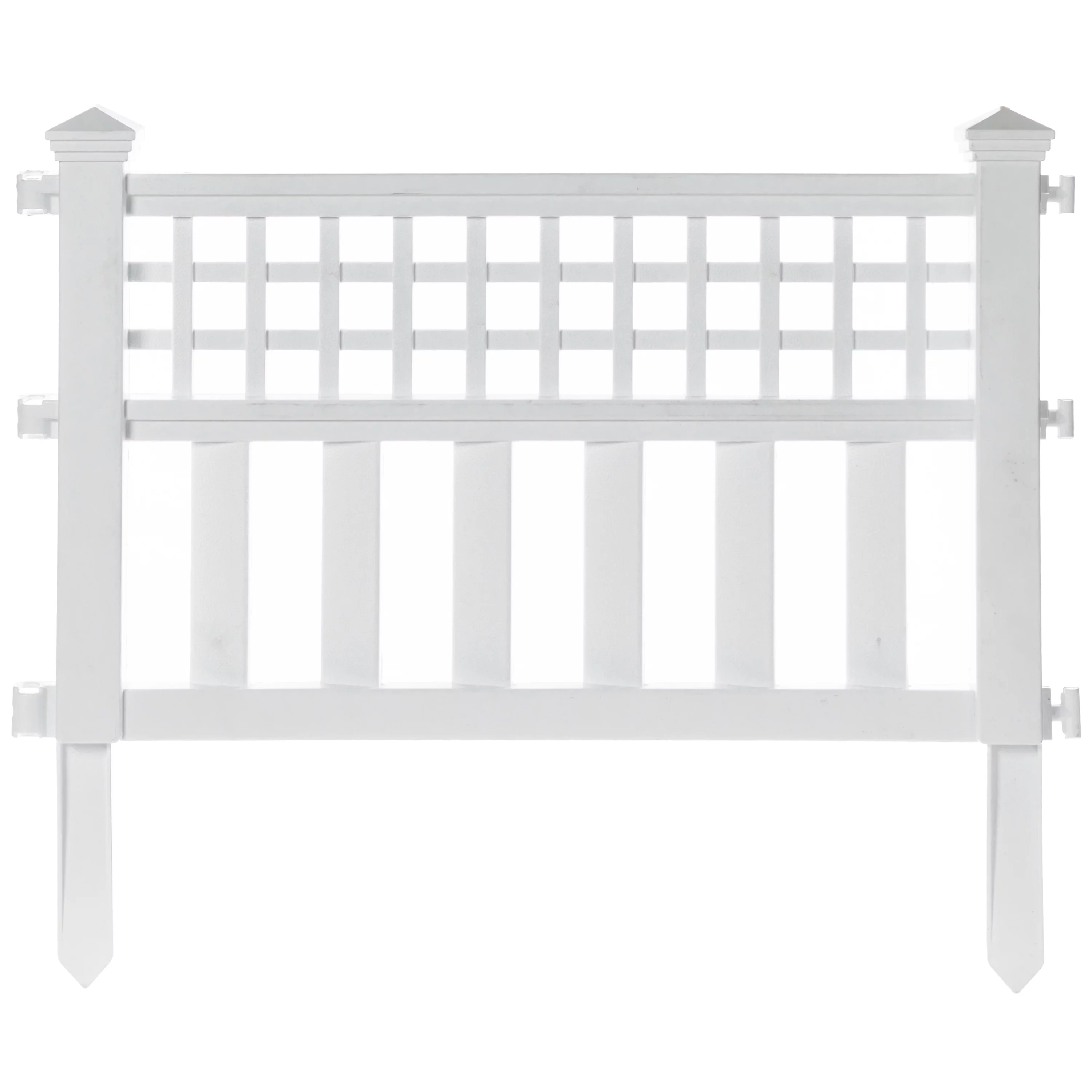 Vinyl Wrought Iron- Look Garden Ornamental Edging, Lawn Picket Fence Landscape Panel Border, Flower Bed Barrier