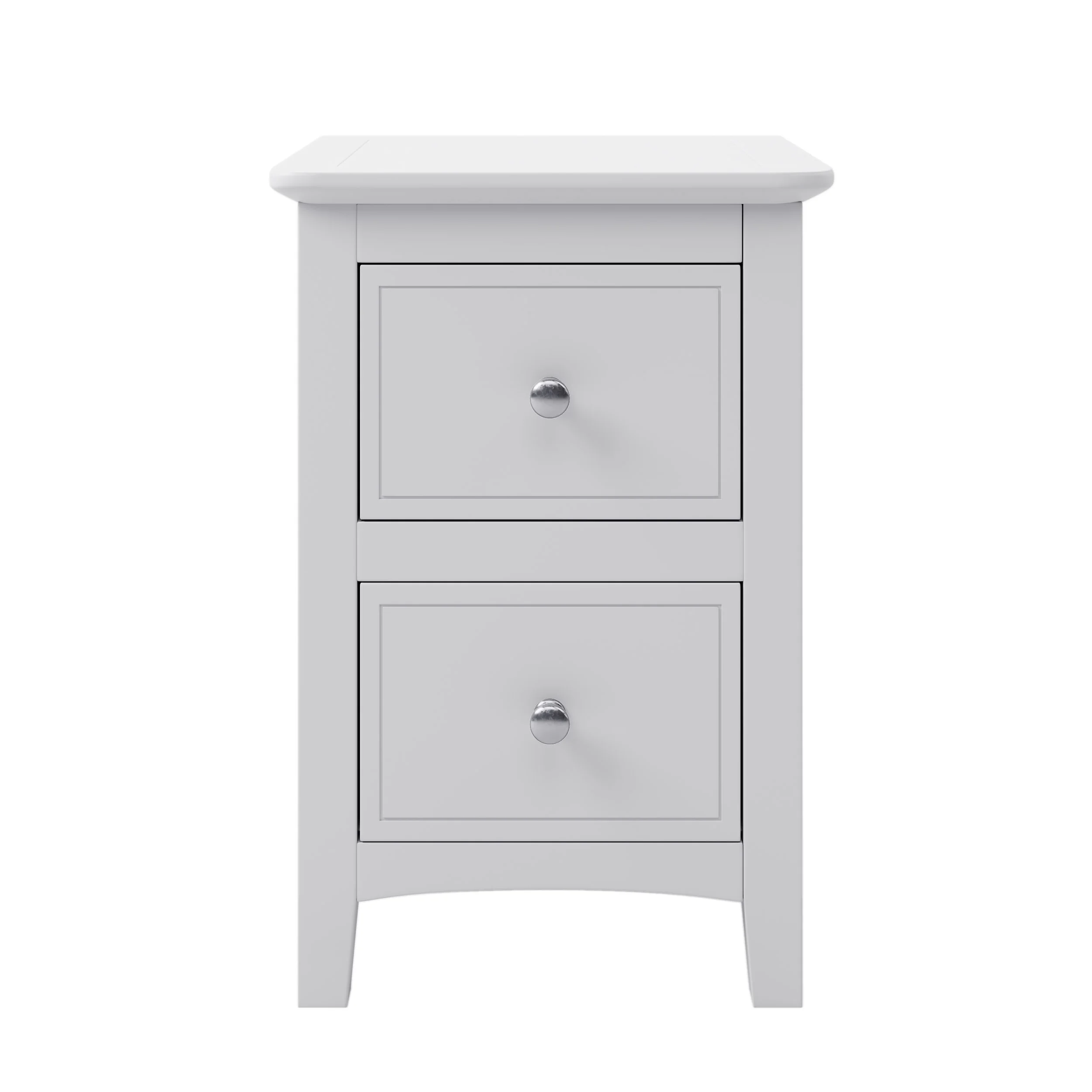 White Solid Wood 2-Drawer Nightstand End Table with Sufficient Storage Space