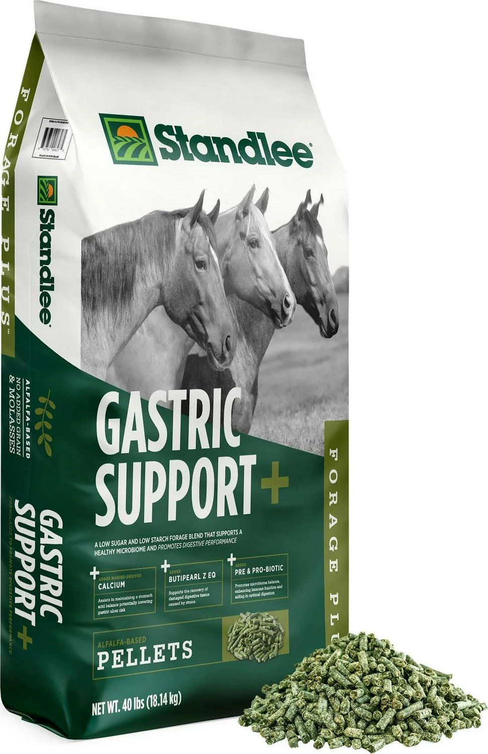 Standlee Forage Plus Gastric Support Pellets Horse Feed, 40 Lb Bag