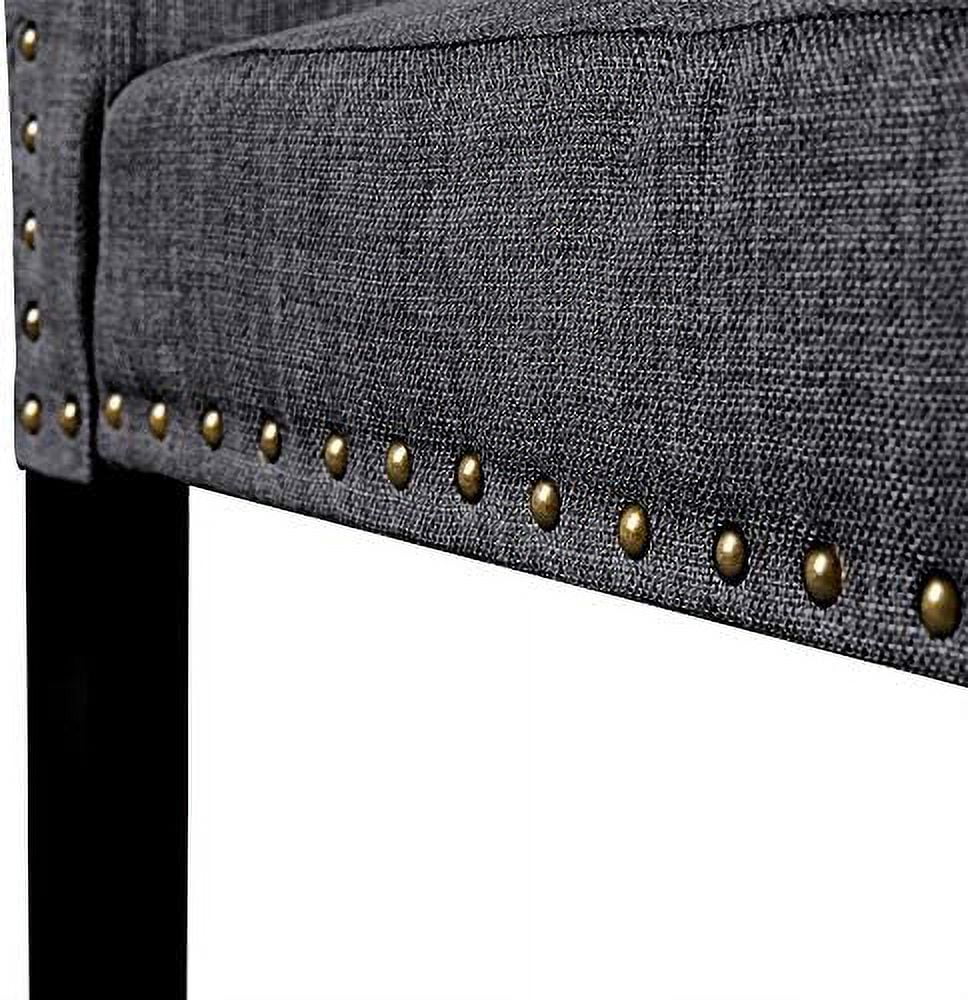 TJUNBOLIFE Dining Chair Kitchen/Leisure/Restaurant Chair Fabric Upholstered Chair Soft Padded Tufted Armless Chair with Nailhead Trim and Solid Wood Legs  4pcs  Blue