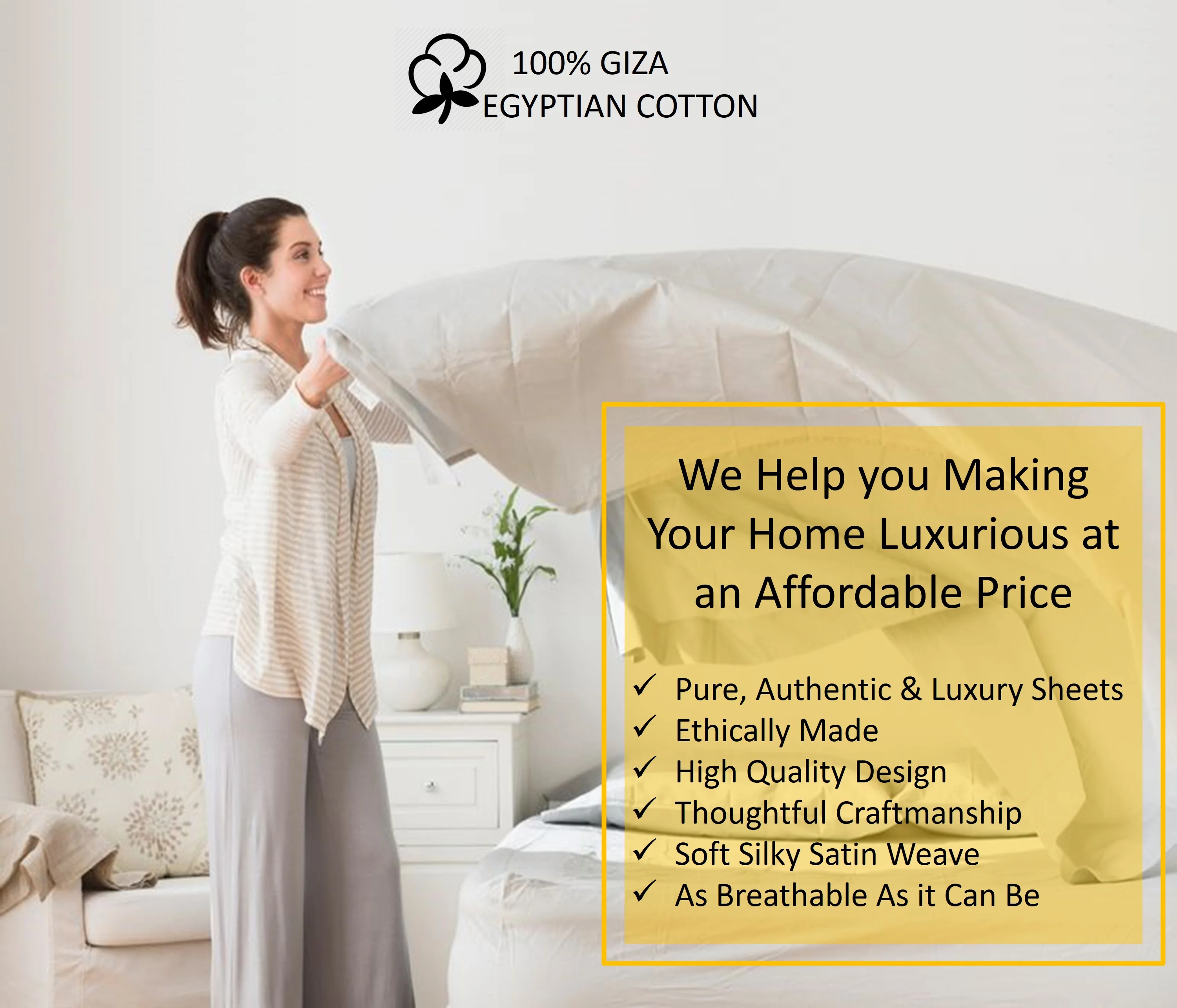 21-INCH EXTRA DEEP POCKETS - 6 PC Queen-XL Giza Sheet Set - (Extra Pillowcases, Fitted & Flat) 1000-Thread-Count 100% Giza Cotton- 1000TC Cotton- White