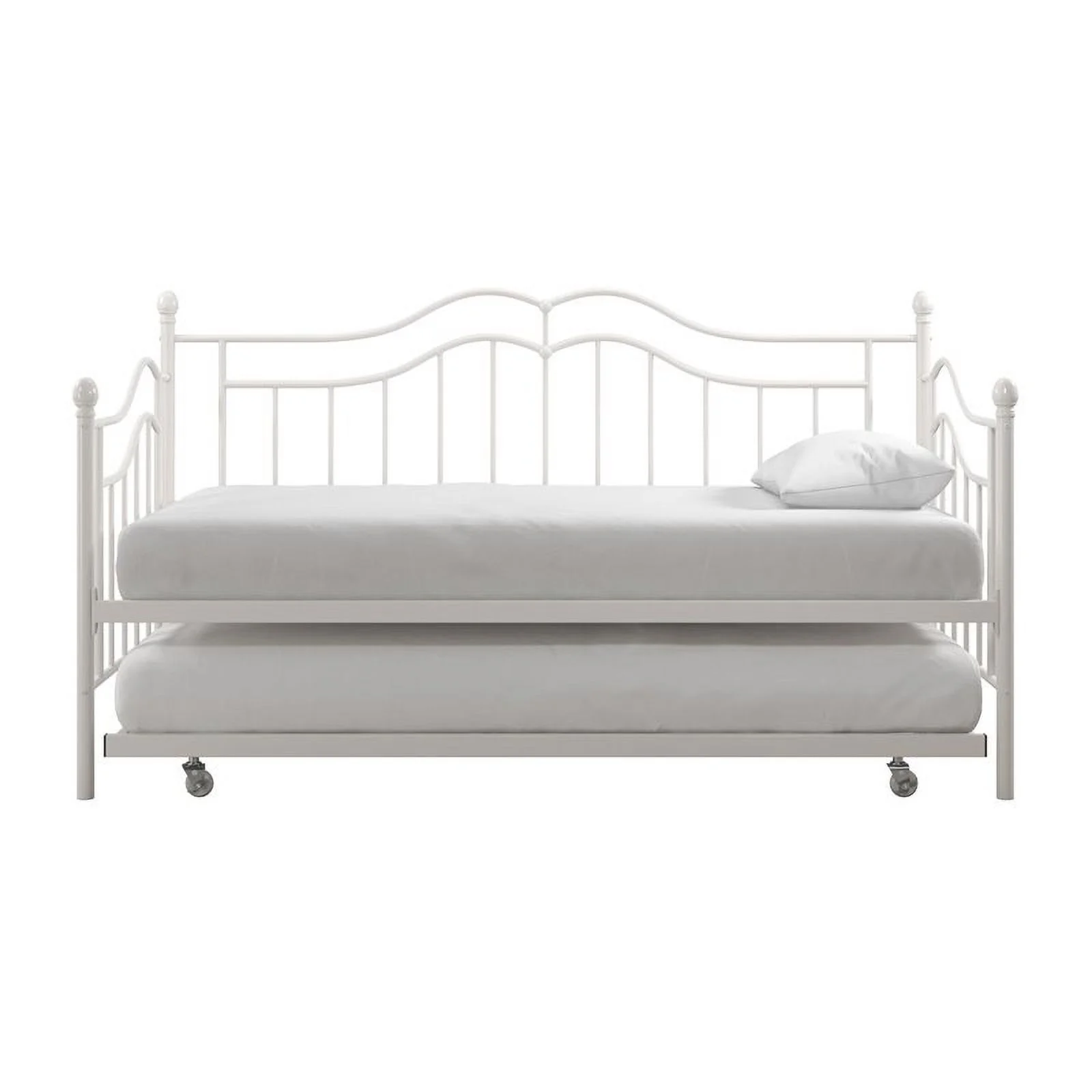 DHP Tatiana Metal Twin Daybed and Trundle in White